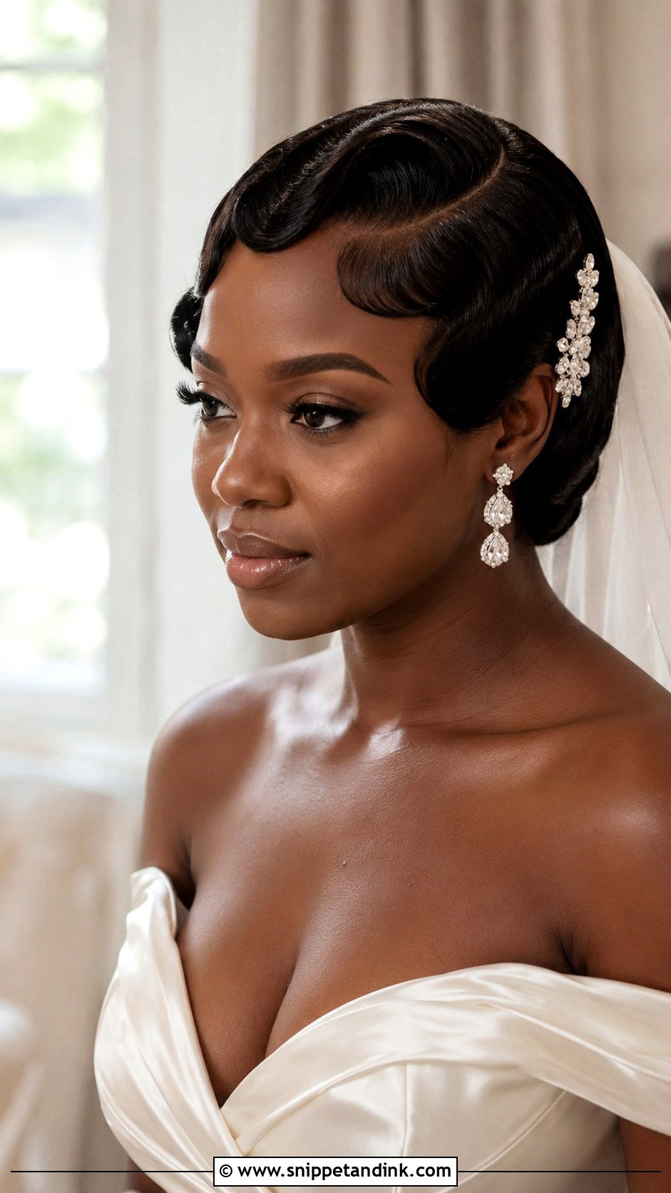 Short Finger Waves Wedding Hair - Snippet and Ink - 15 Short Hair Styling Wedding Ideas