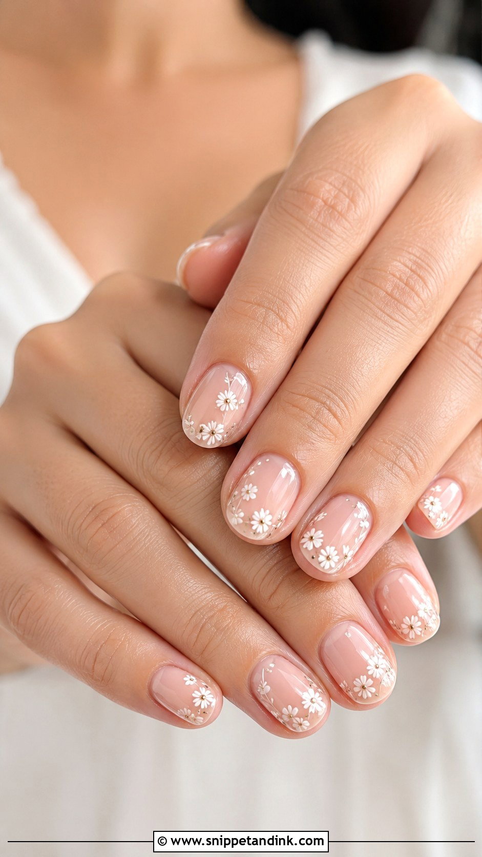 Short Floral Wedding Nails - Snippet and Ink - 20 Short Simple Wedding Nails for Bride