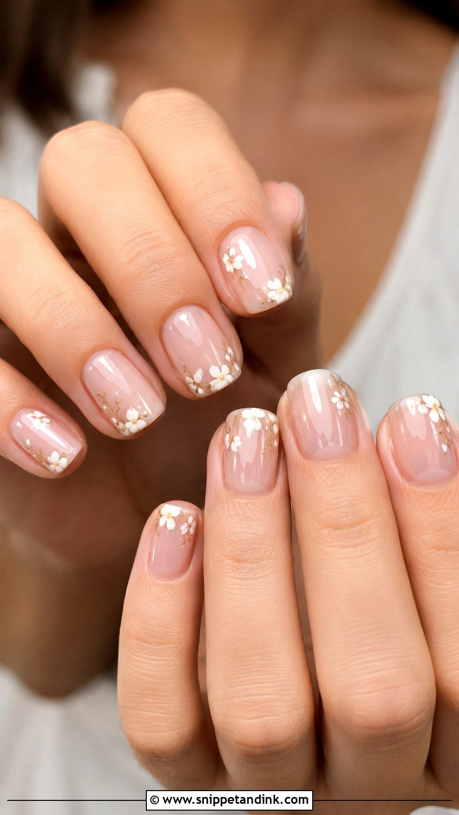 Short Floral Wedding Nails - Snippet and Ink - 20 Wedding Nails Flowers