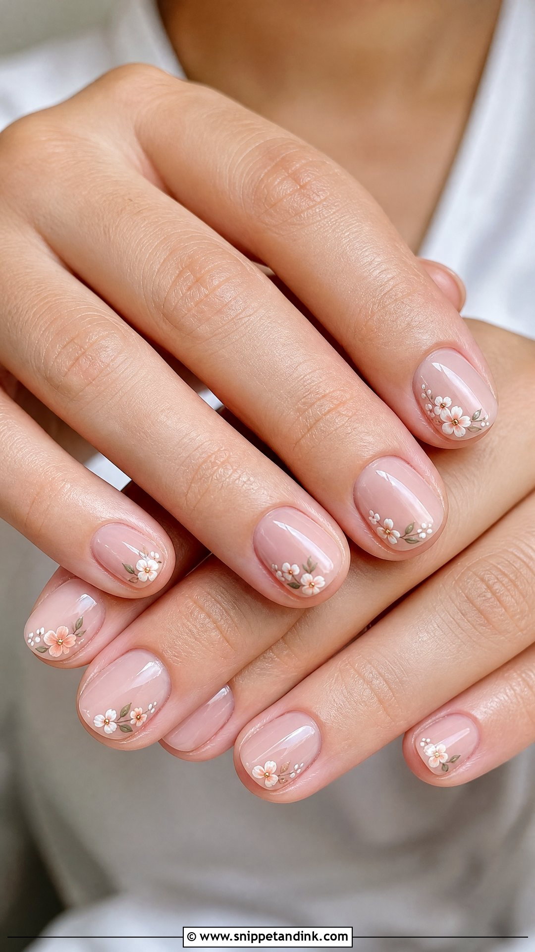 Short Floral Wedding Nails - Snippet and Ink - 25 Floral Wedding Nails
