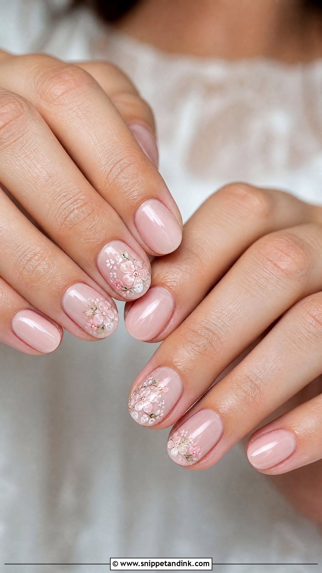 Short Floral Wedding Nails - Snippet and Ink - 25 Short Wedding Nails for Bride