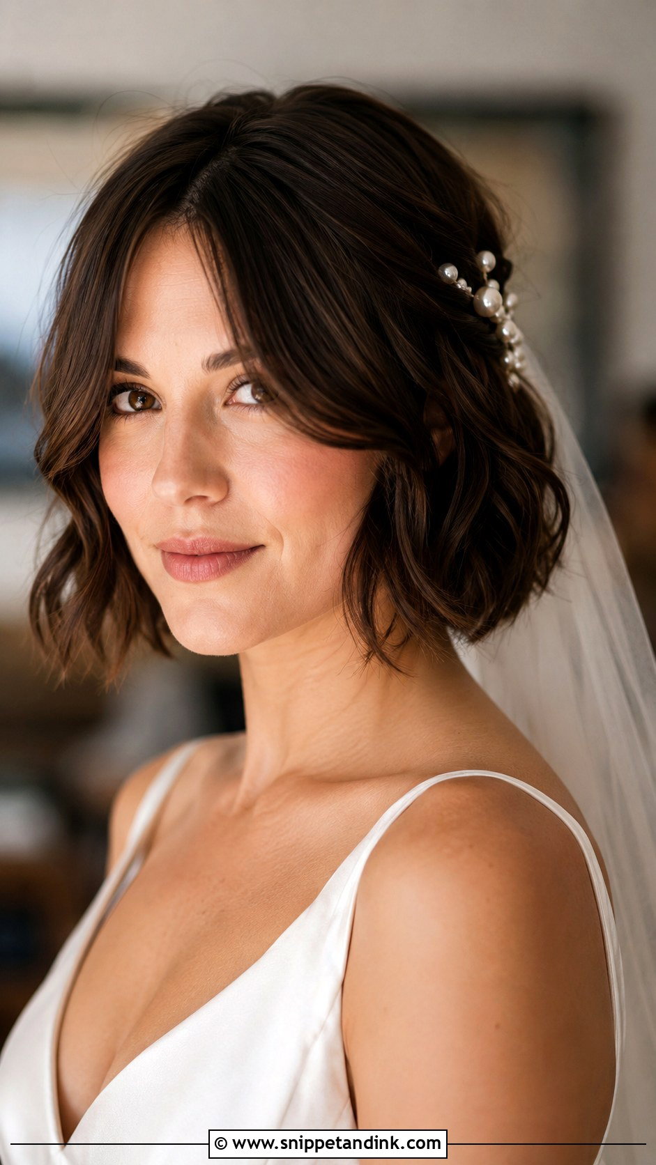 Short French Bob Bridal Hair With Bangs - Snippet and Ink - 15 Short Bridal Hair with Bangs