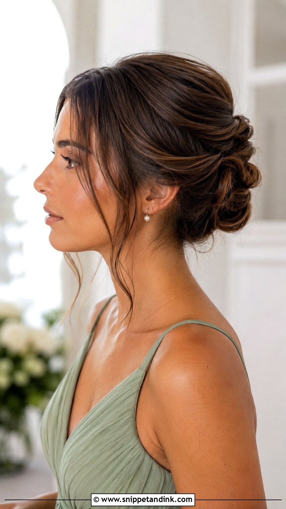 Short French Twist Bridesmaid Hairstyle - Snippet and Ink - 20 Short Hairstyles for Wedding Bridesmaid