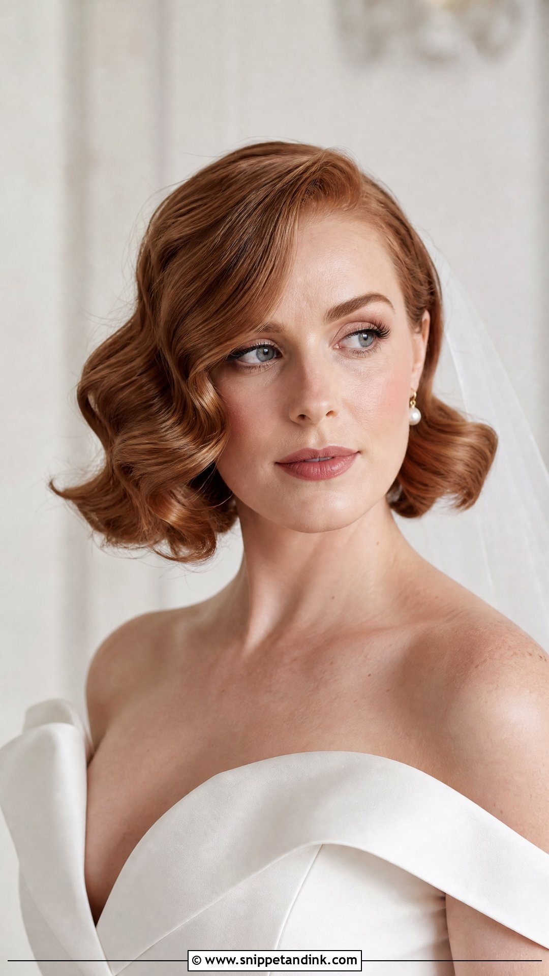 Short Glam Waves Bridal Hair - Snippet and Ink - 15 Glam Waves Bridal Hair