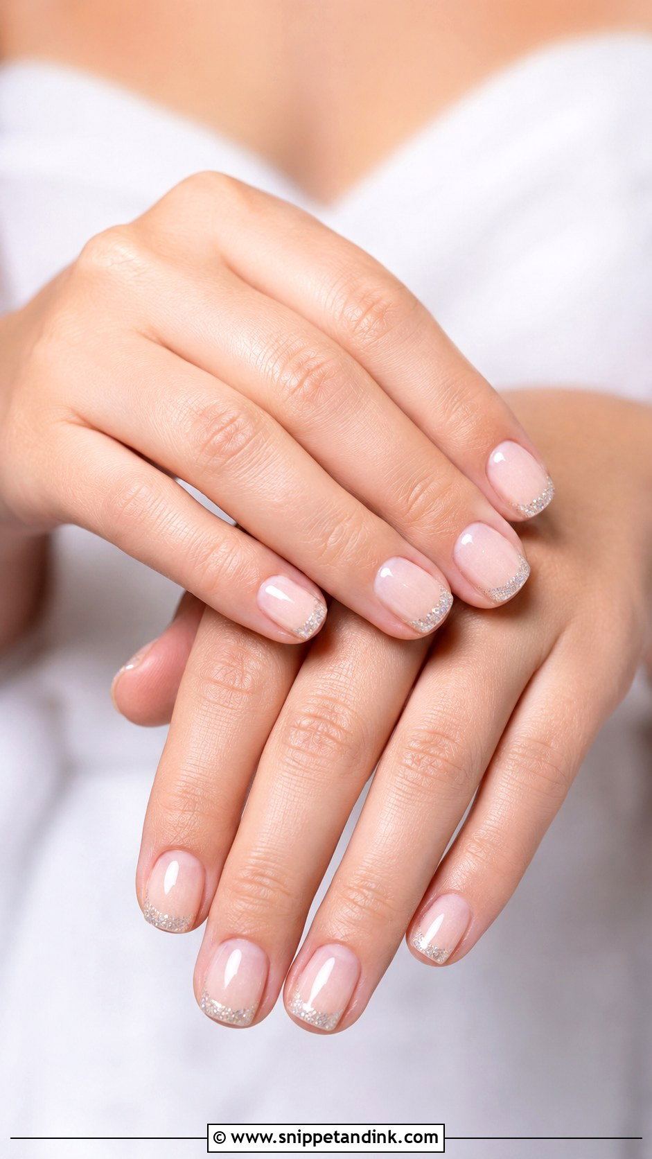 Short Glitter Bridal Nails - Snippet and Ink - 20 Glitter Bridal Nails