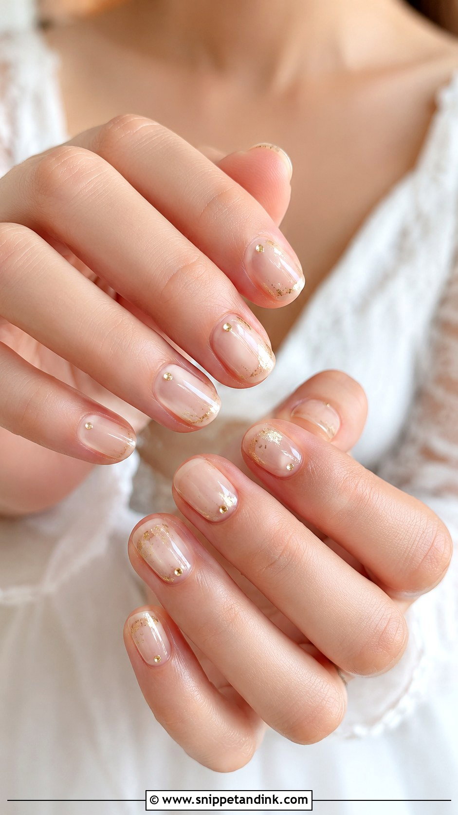 Short Gold Bridal Nails - Snippet and Ink - 20 Gold Bridal Nails