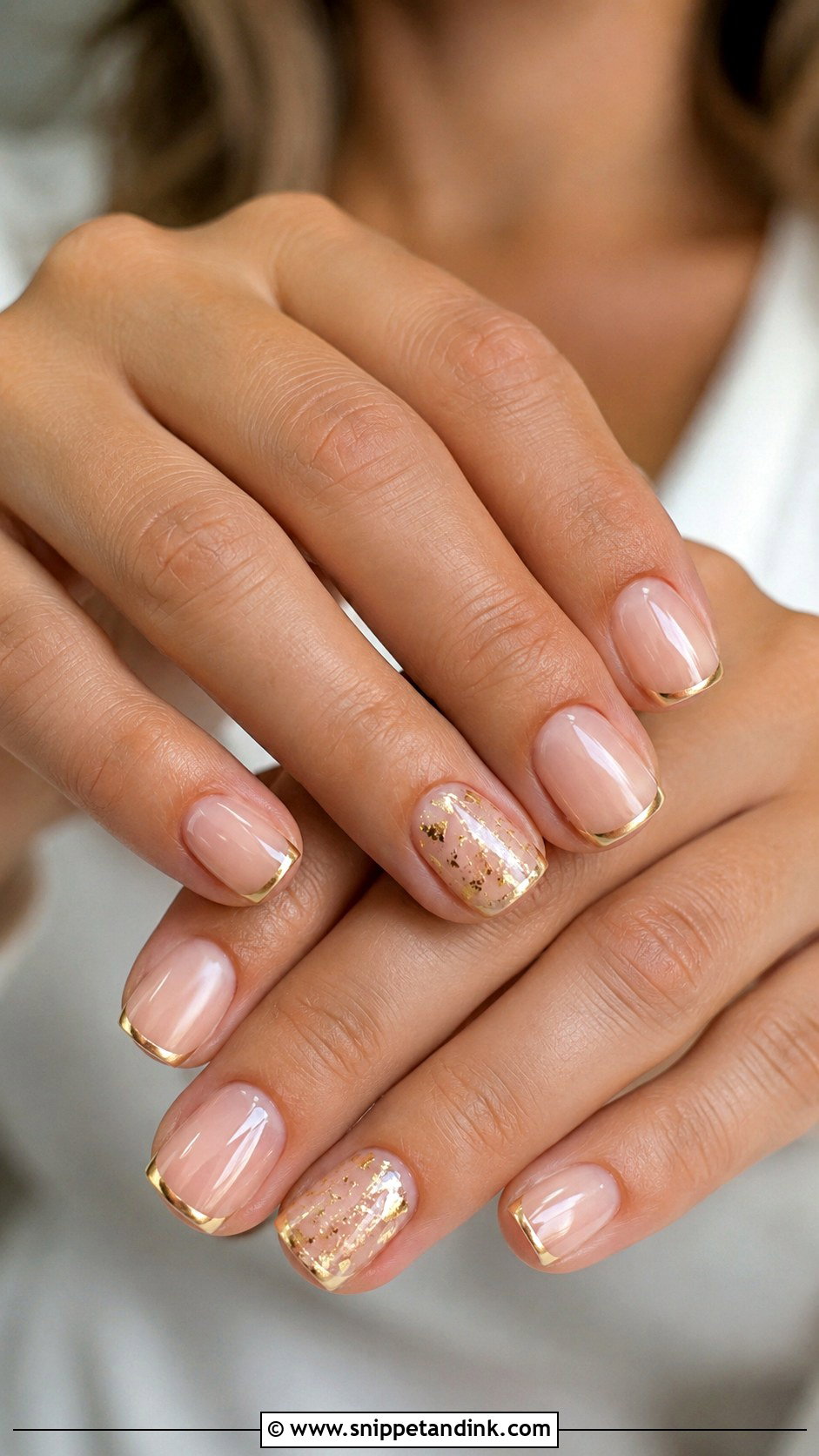 Short Gold Wedding Nails - Snippet and Ink - 20 Golden Wedding Nails