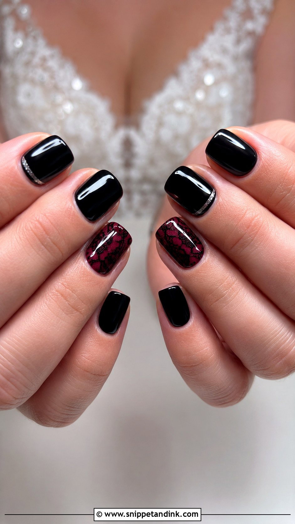 Short Gothic Wedding Nails - Snippet and Ink - 20 Gothic Wedding Nails