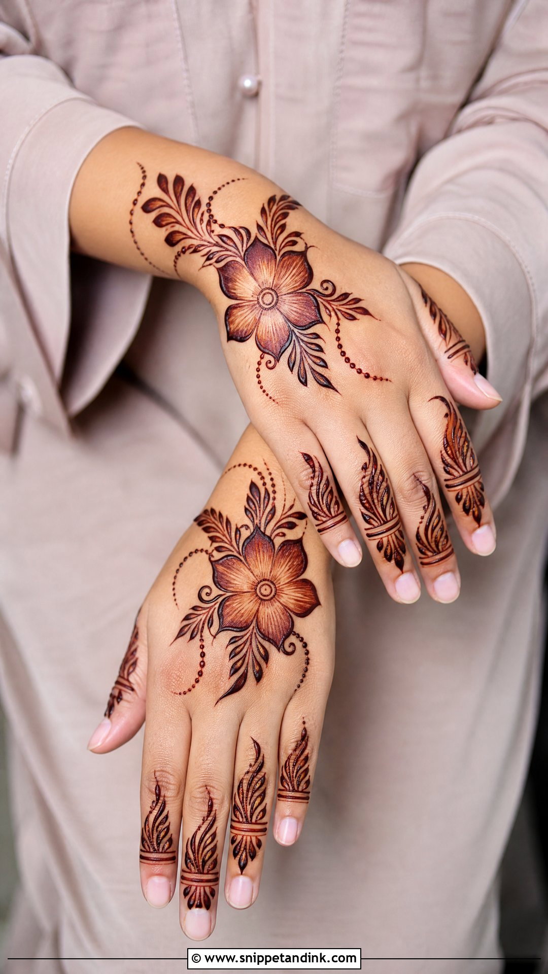 Short Gulf Mehndi Design - Snippet and Ink - 30 Short Mehndi Designs
