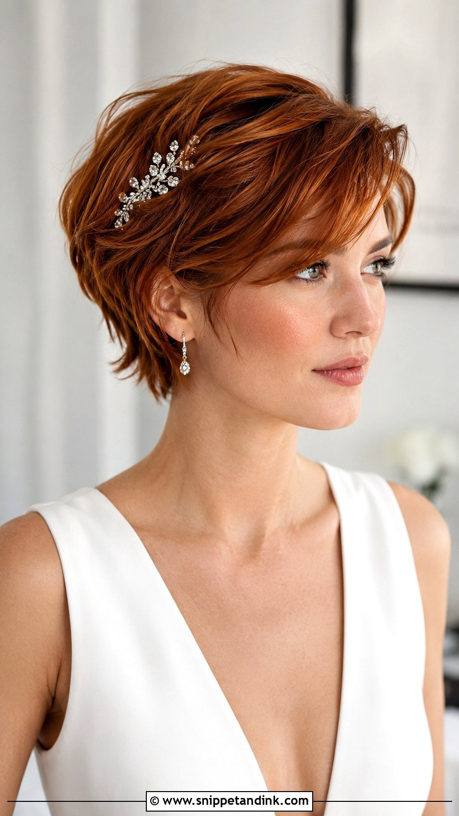 Short Hair Bridal Bixie - Snippet and Ink - 20 Bridal Hairstyle Short Hair Ideas