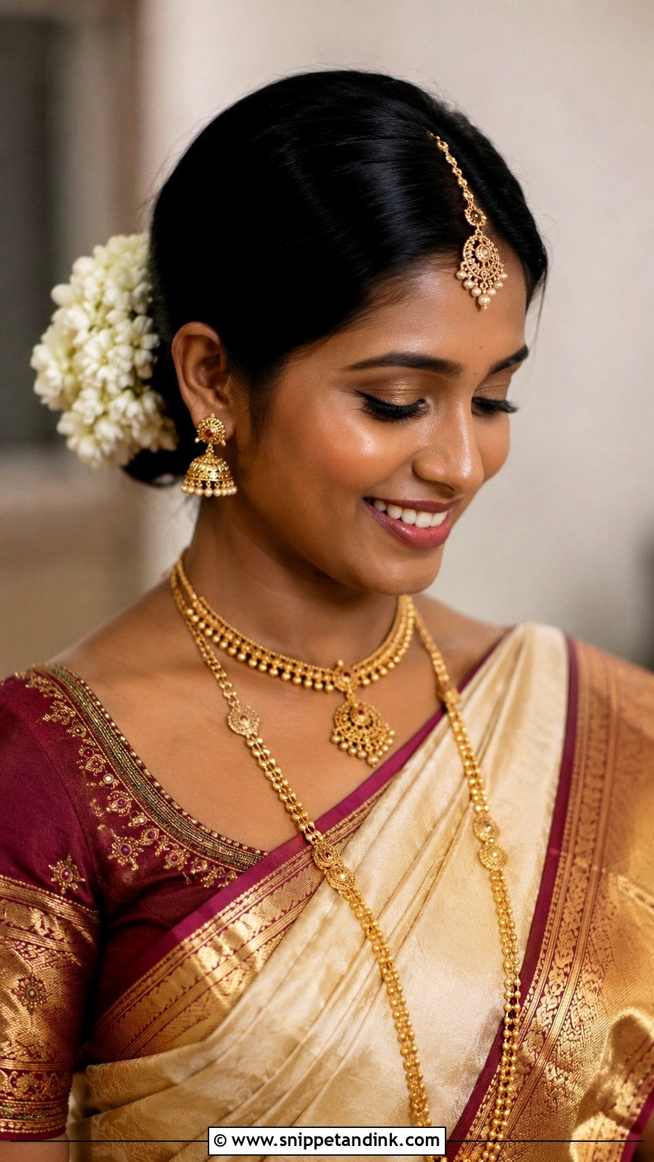 Short Hair Bridal Hairstyle With Gajra - Snippet and Ink - 15 Indian Bridal Hairstyles for Short Hair