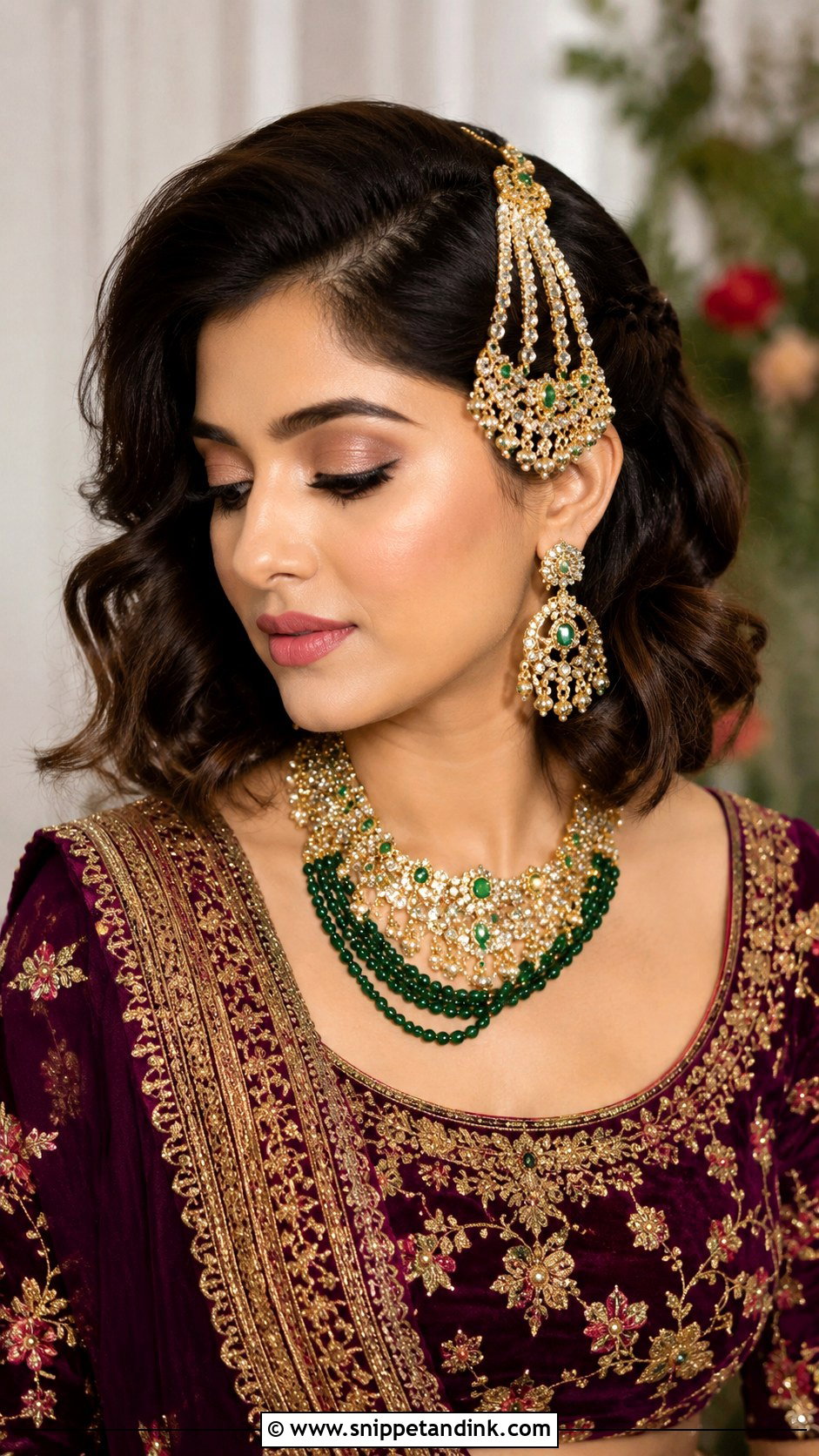 Short Hair Bridal Hairstyle With Passa - Snippet and Ink - 15 Indian Bridal Hairstyles for Short Hair