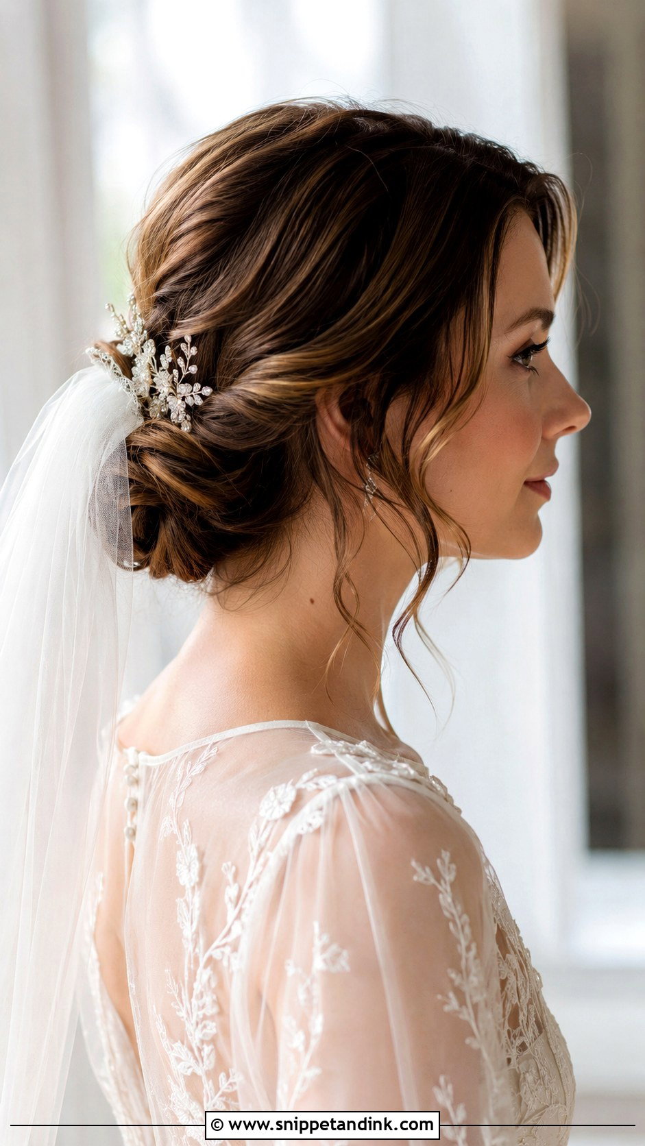 Short Hair Bridal Low Twist Bob - Snippet and Ink - 20 Bridal Hairstyle Short Hair Ideas