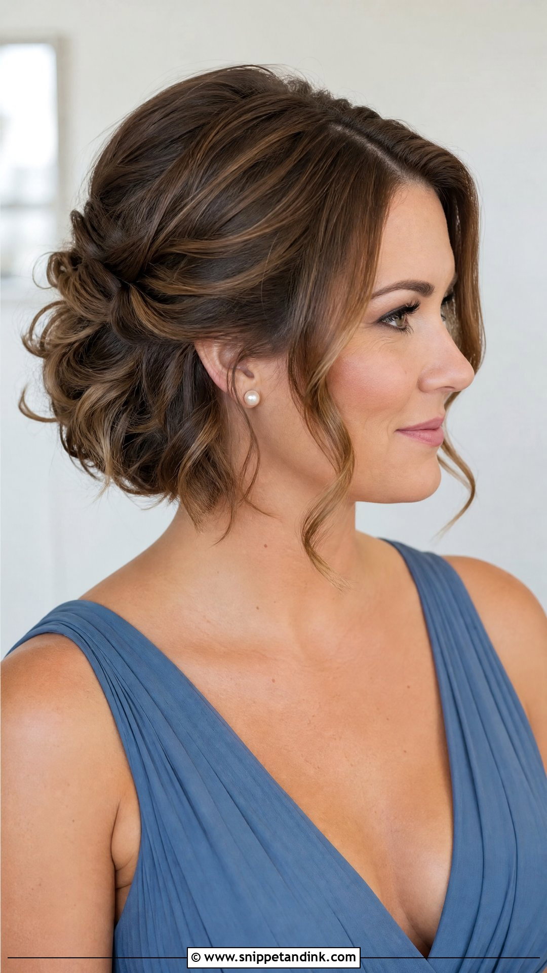 Short Hair Bridal Party Updo - Snippet and Ink - 15 Bridal Party Updo Ideas