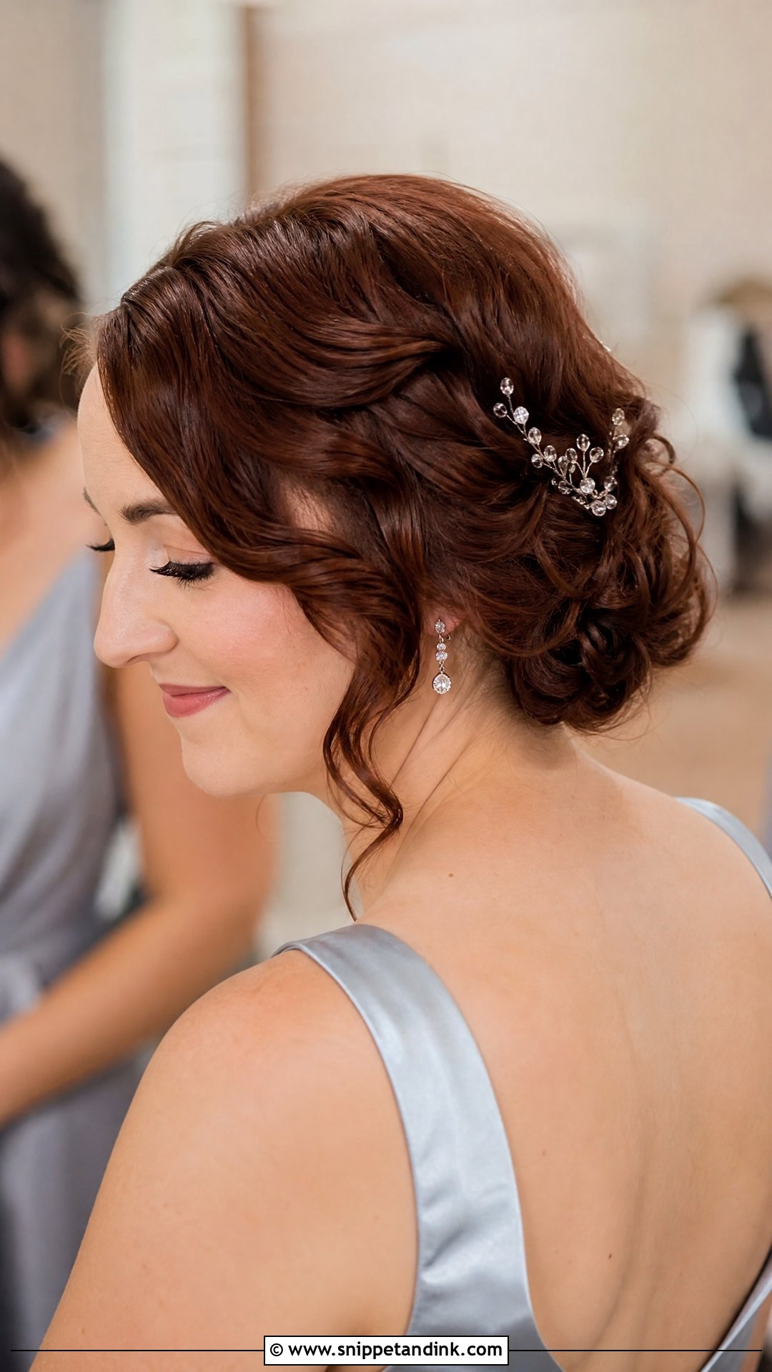 Short Hair Bridal Party Updo - Snippet and Ink - 15 Bridal Party Hair Updo Ideas