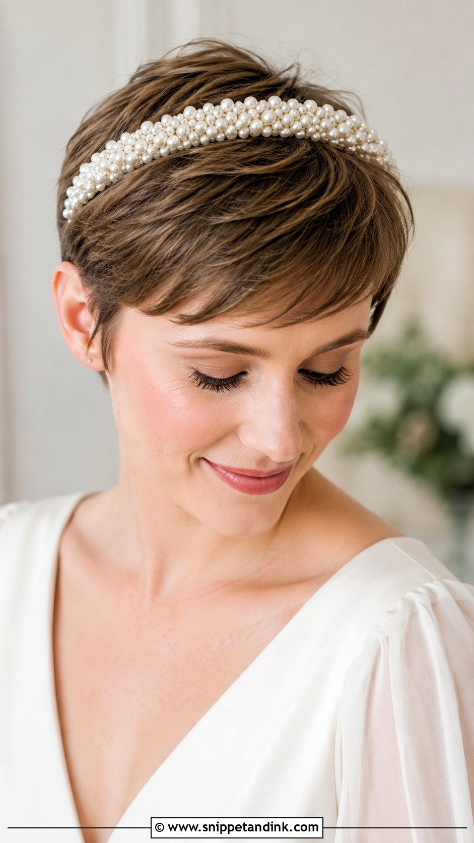 Short Hair Bridal Pixie With Headband - Snippet and Ink - 20 Bridal Hairstyle Short Hair Ideas