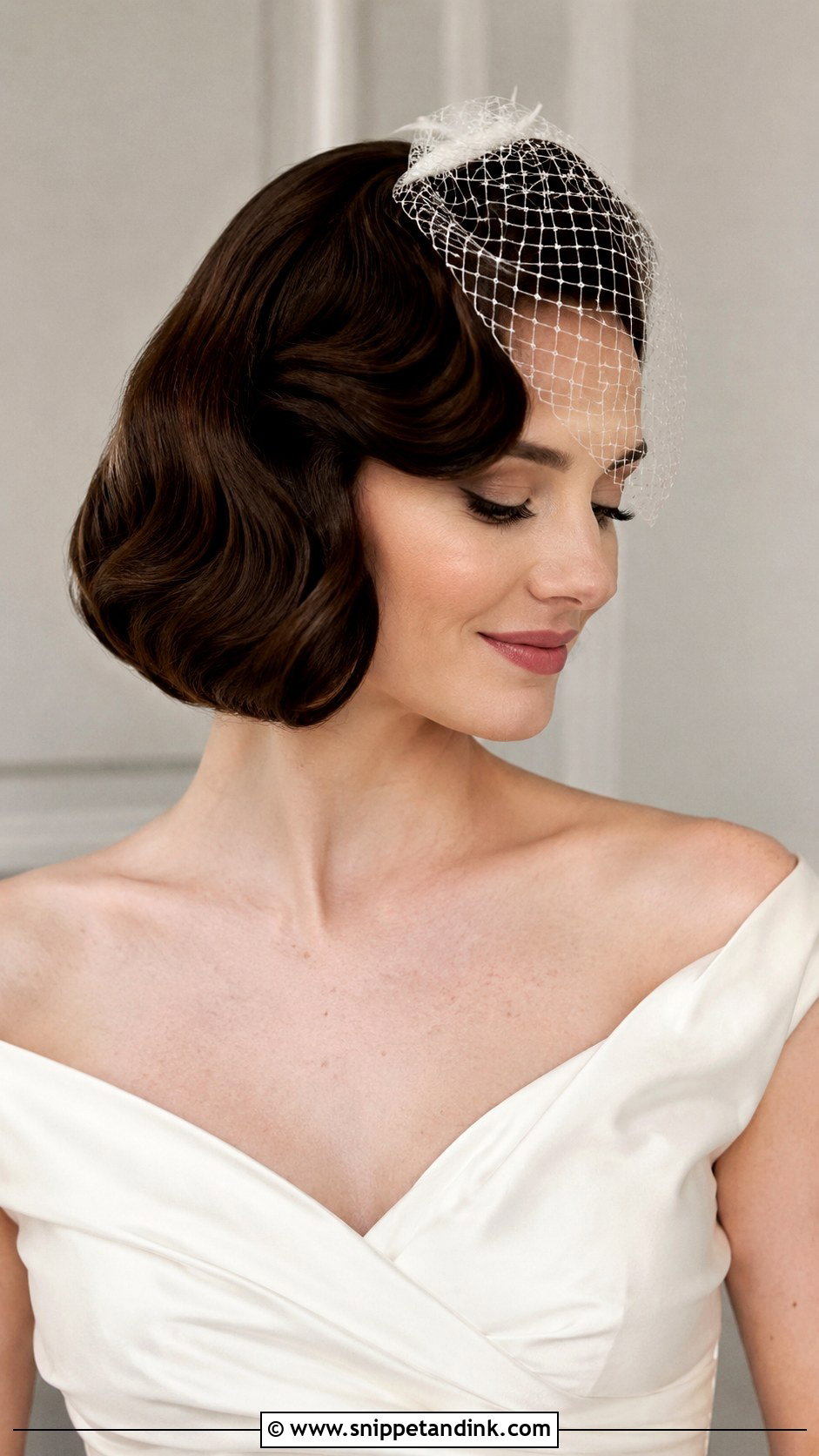 Short Hair Bridal Retro Bob - Snippet and Ink - 20 Bridal Hairstyle Short Hair Ideas