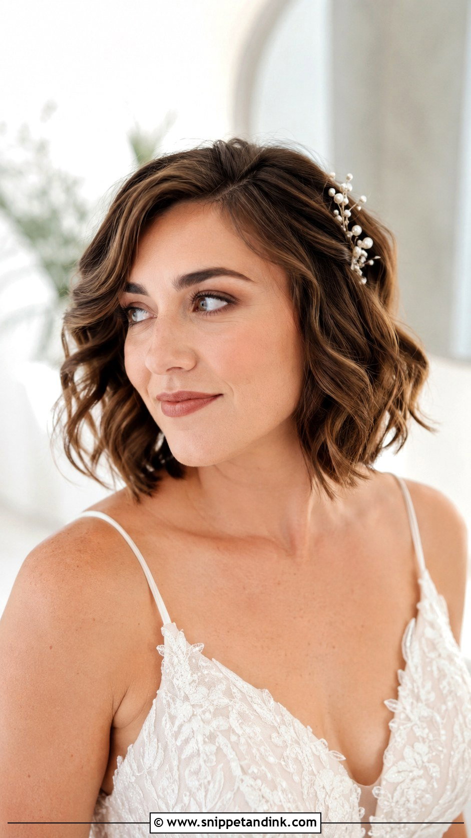 Short Hair Bridal Soft Wavy Bob - Snippet and Ink - 20 Bridal Hairstyle Short Hair Ideas