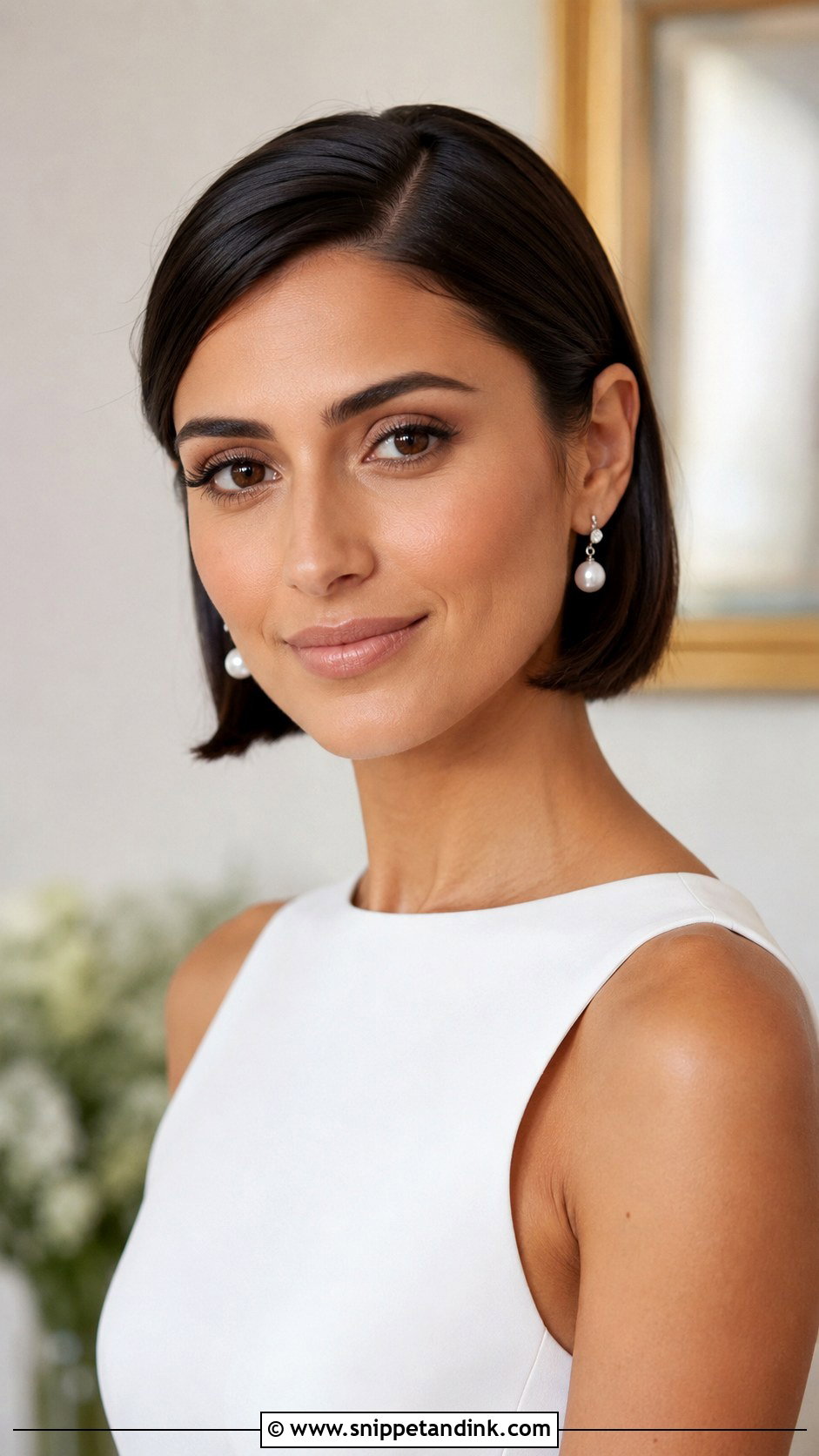 Short Hair Bridal Tucked Bob - Snippet and Ink - 20 Bridal Hairstyle Short Hair Ideas