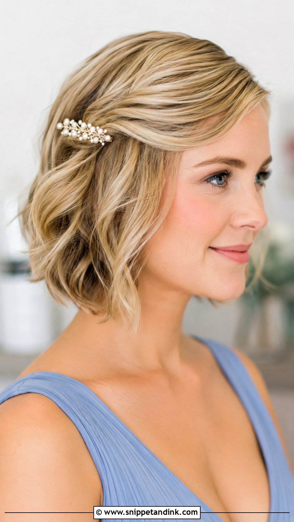 Short Hair Bridesmaid Hairstyle - Snippet and Ink - 25 Simple Bridesmaid Hairstyles