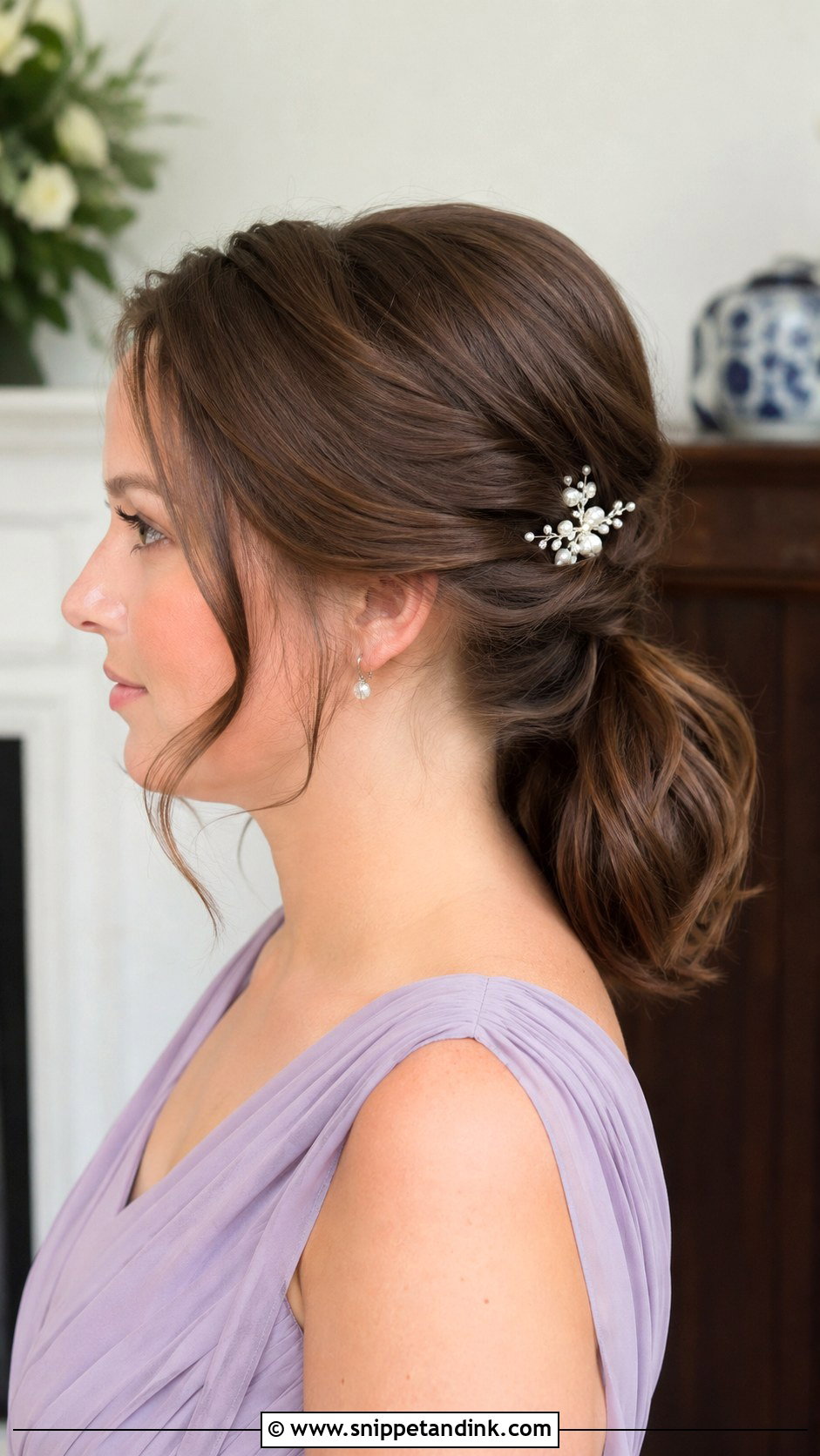 Short Hair Bridesmaid Low Ponytail - Snippet and Ink - 20 Bridesmaid Low Ponytail Ideas