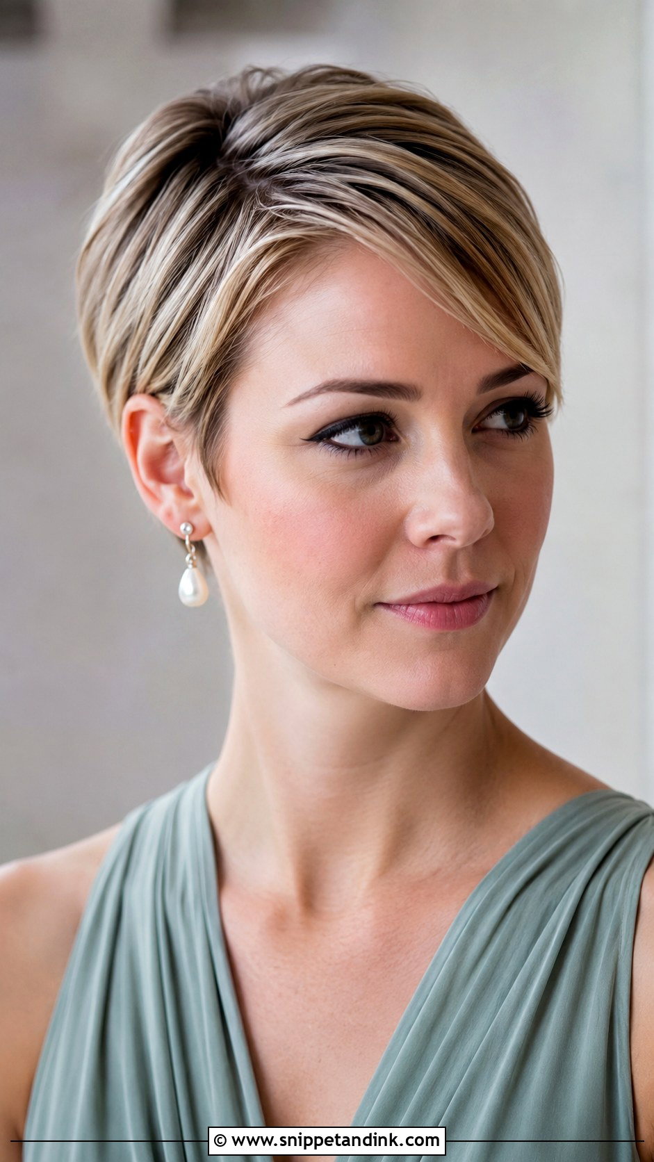 Short Hair Bridesmaid Pixie With Side Part - Snippet and Ink - 20 Short Hair Wedding Styles Bridesmaid