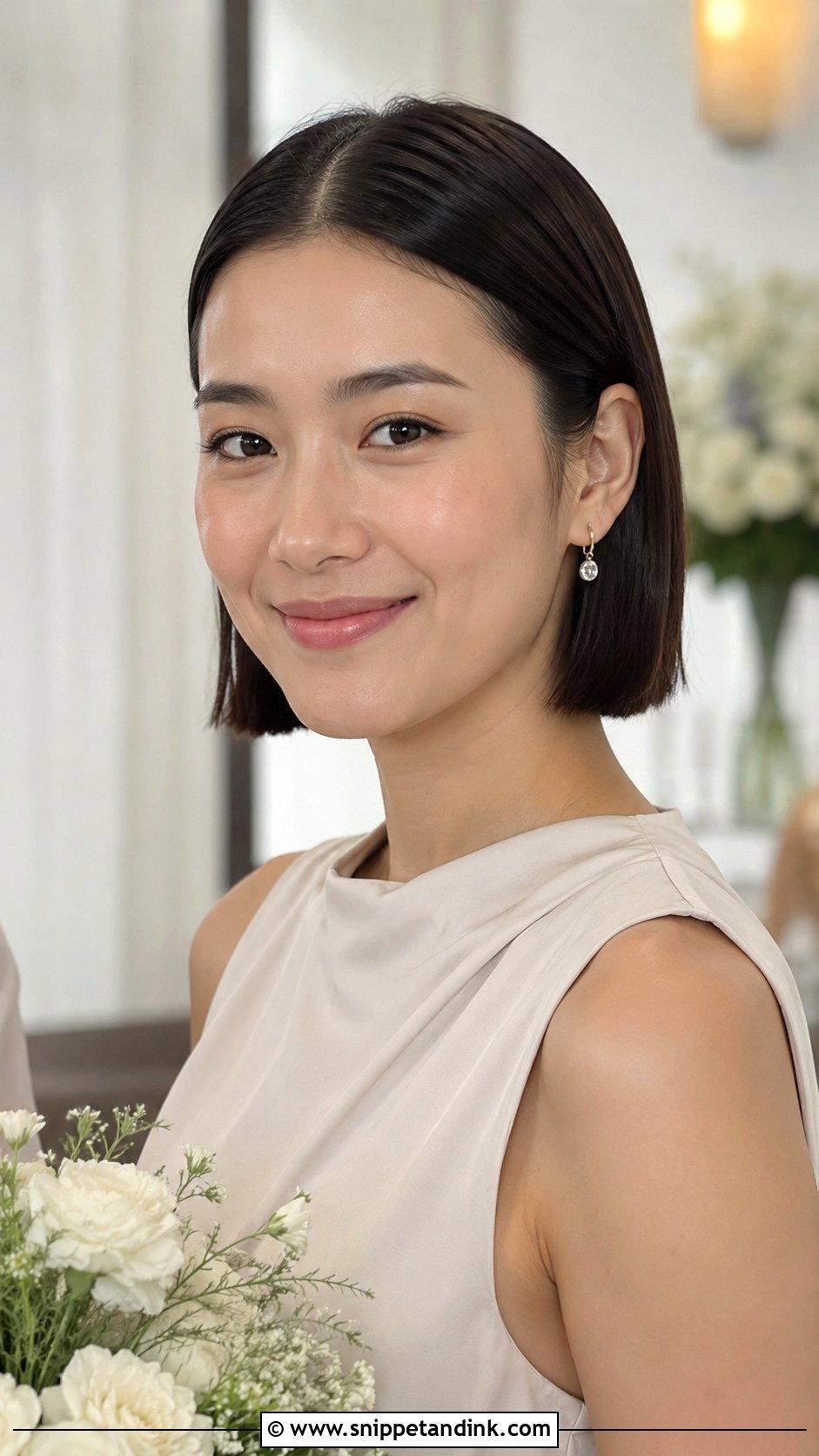 Short Hair Bridesmaid Sleek Bob - Snippet and Ink - 20 Short Hair Wedding Styles Bridesmaid