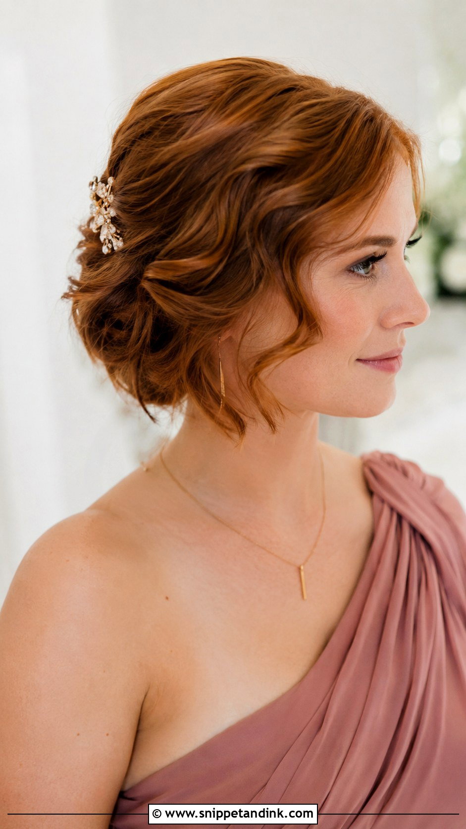 Short Hair Bridesmaid Updo - Snippet and Ink - 20 Bridesmaids Hair Updo Ideas