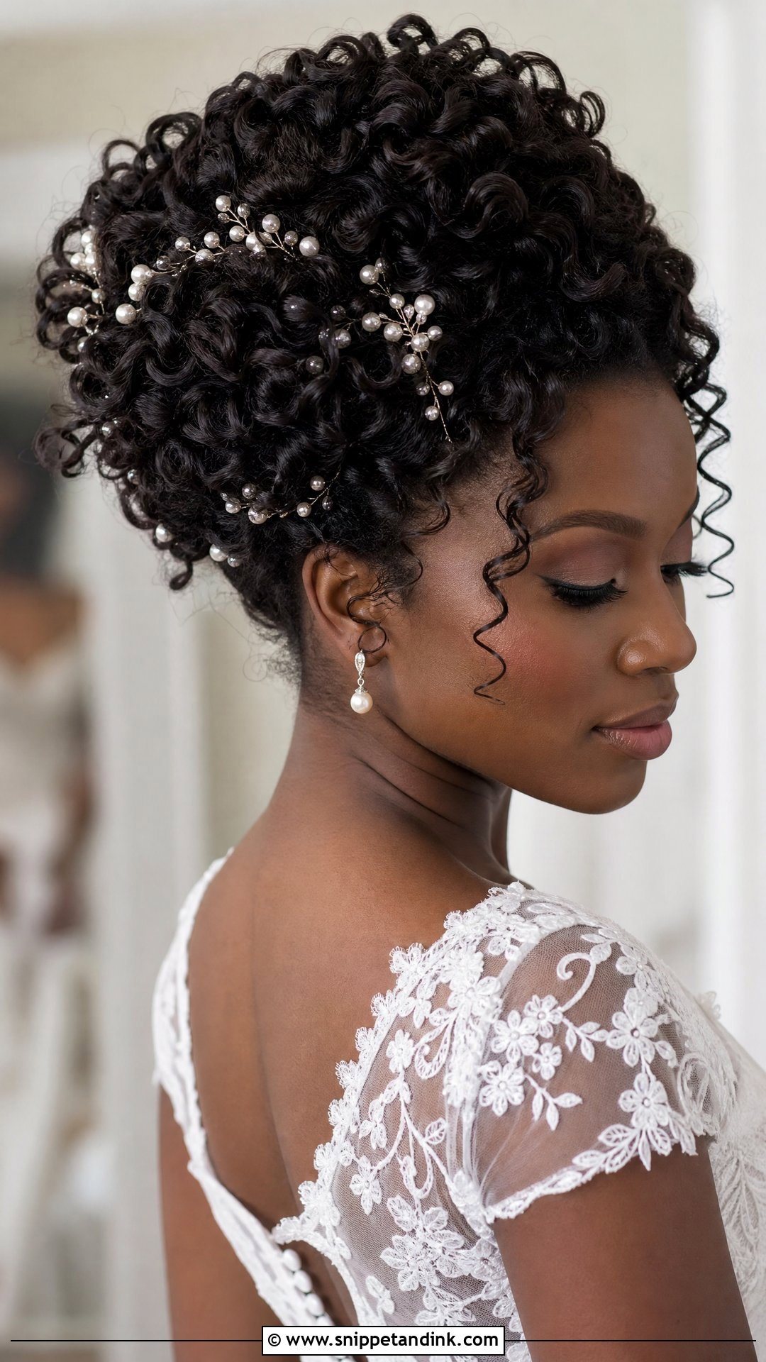 Short Hair Curly Bridal Updo - Snippet and Ink - 15 Bridal Updo for Short Hair Ideas