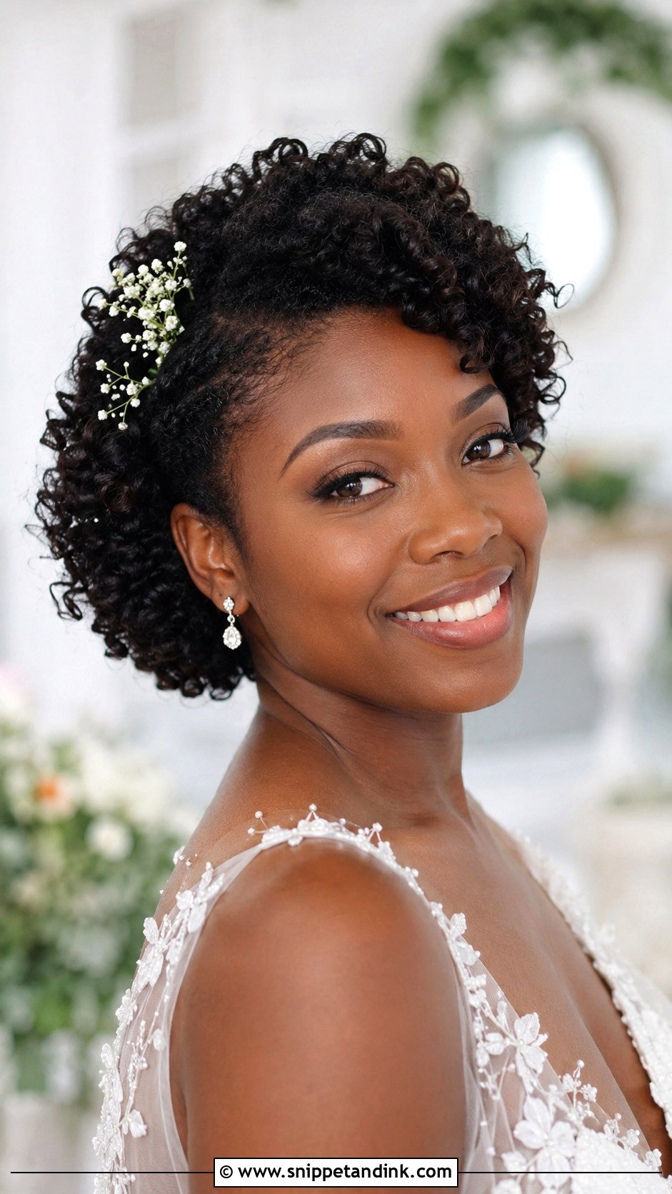 Short Hair Curly Wedding Hairstyle - Snippet and Ink - 15 Hairstyles for Short Hair Marriage