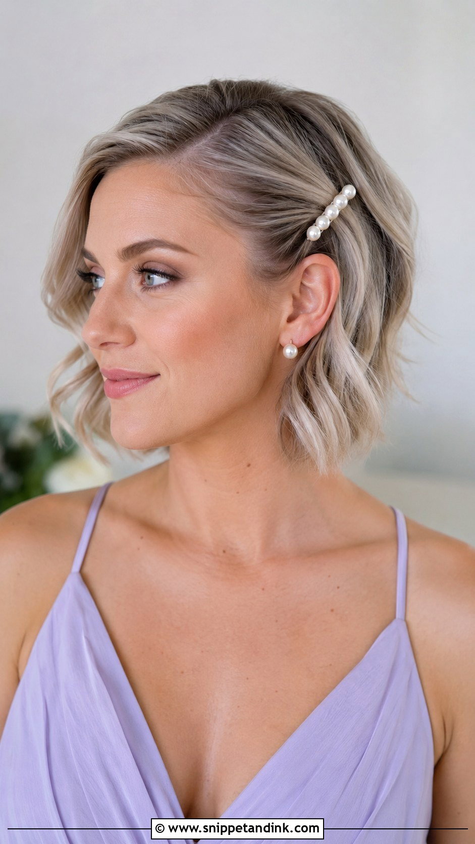 Short Hair Down Bridesmaid Hair - Snippet and Ink - 20 Hair Down Wedding Bridesmaid Ideas