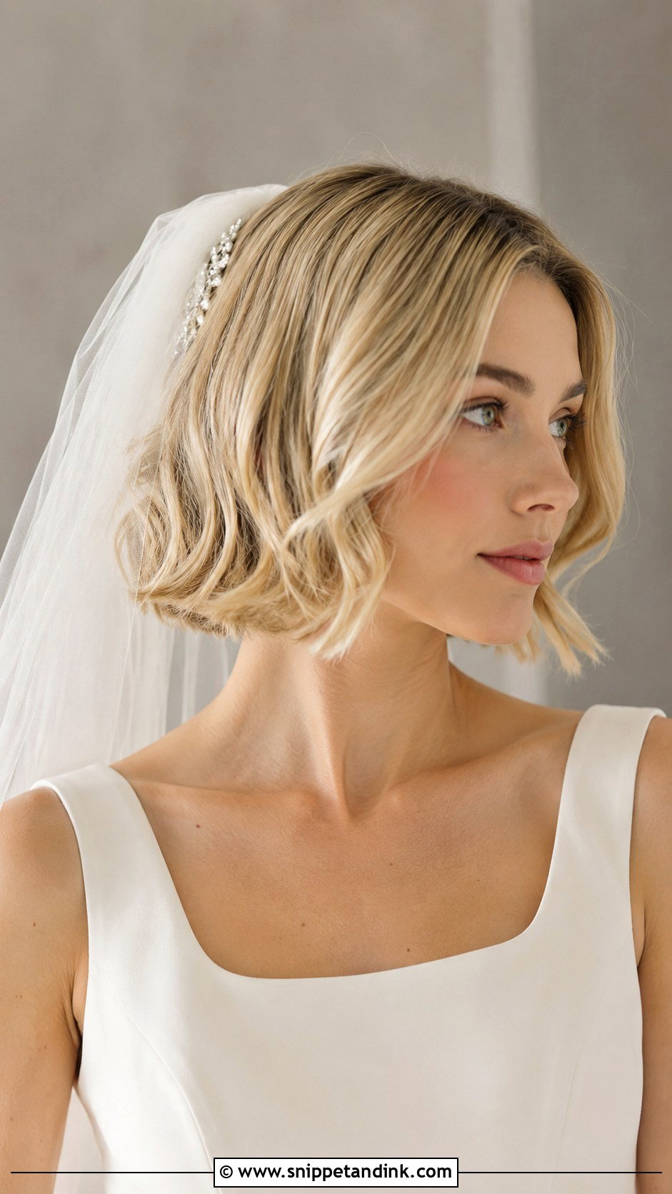 Short Hair Down With Veil - Snippet and Ink - 15 Veil in Hair Down Ideas
