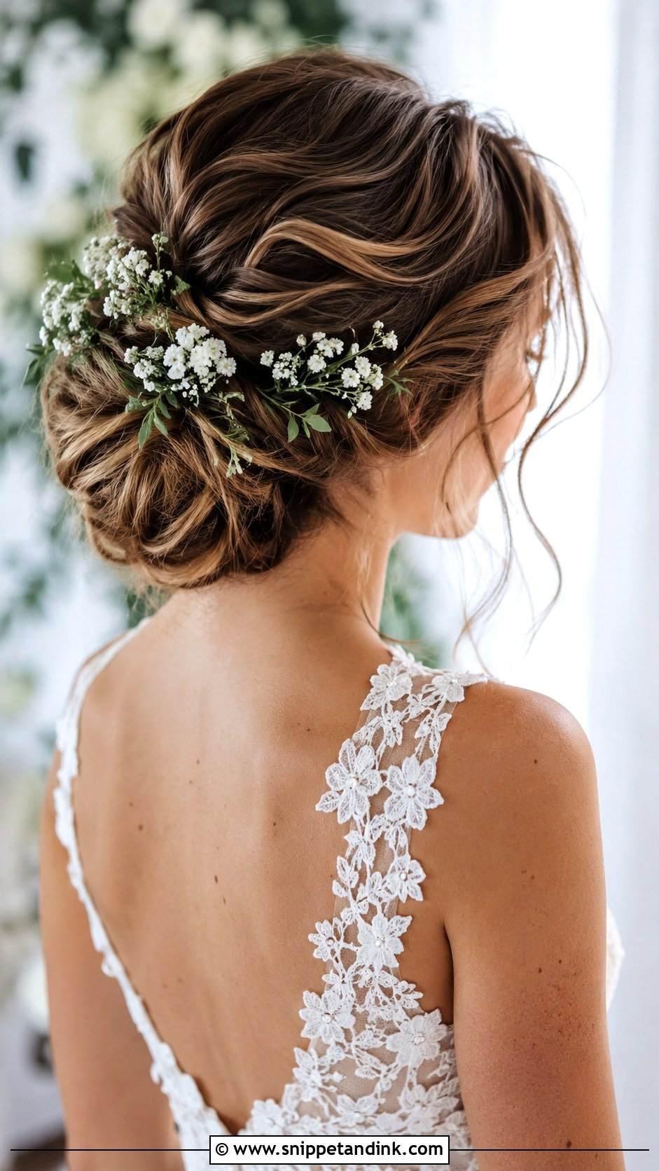 Short Hair Floral Bridal Updo - Snippet and Ink - 15 Short Hair Bridal Updo Ideas