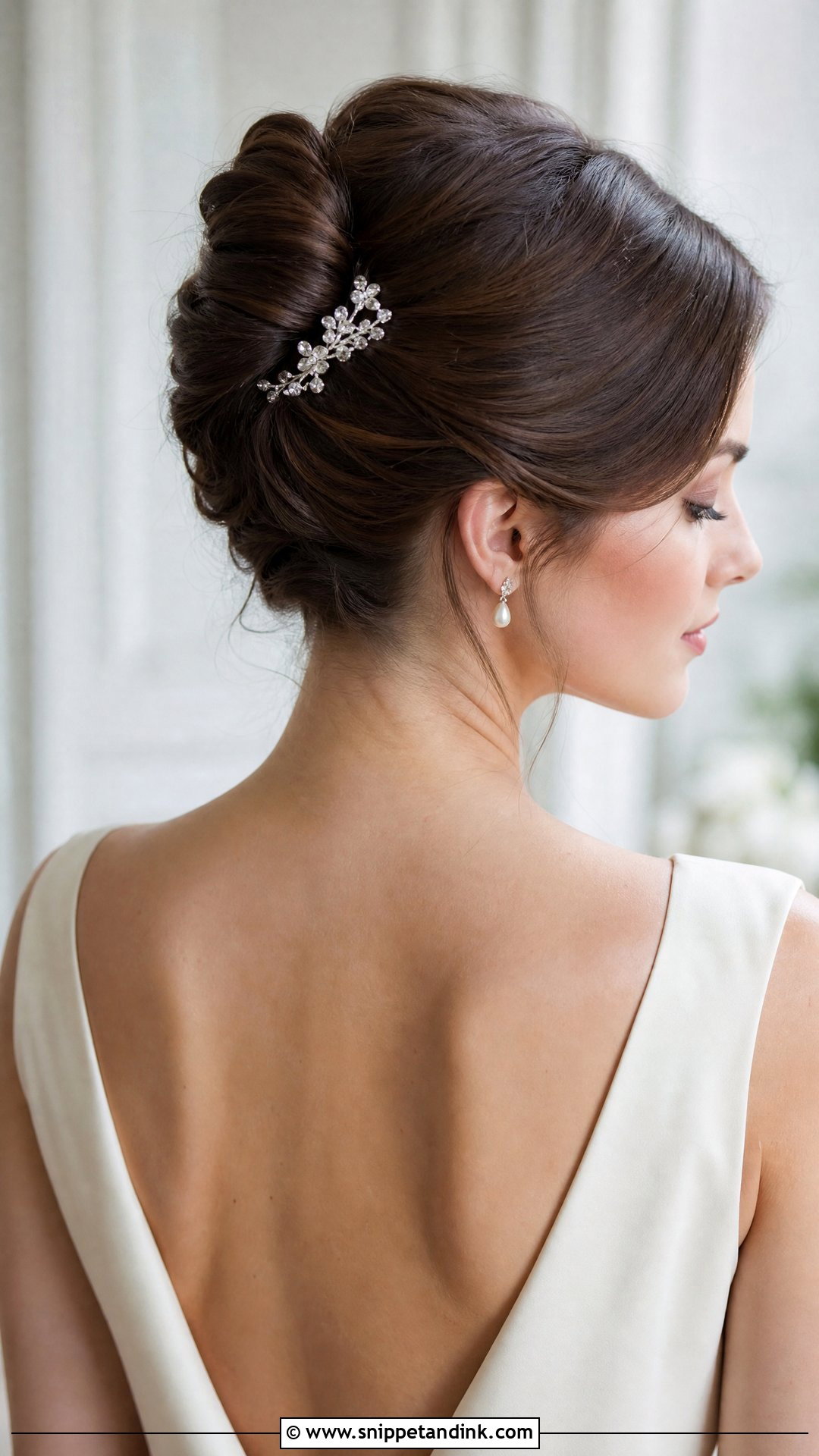 Short Hair French Twist Bridal Updo - Snippet and Ink - 15 Bridal Updo for Short Hair Ideas