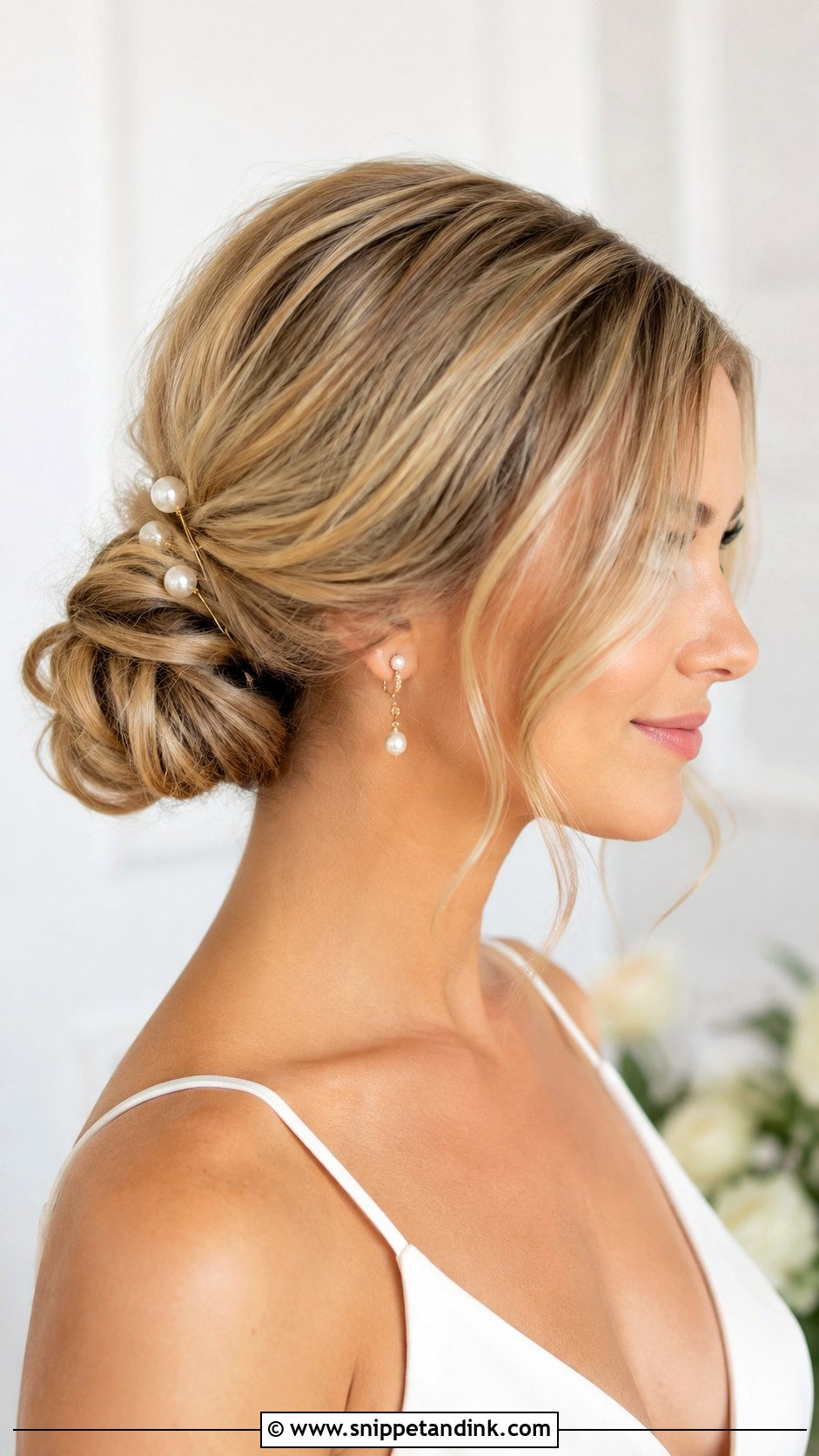 Short Hair French Twist Wedding Updo - Snippet and Ink - 15 Short Hair Up Do Wedding Ideas