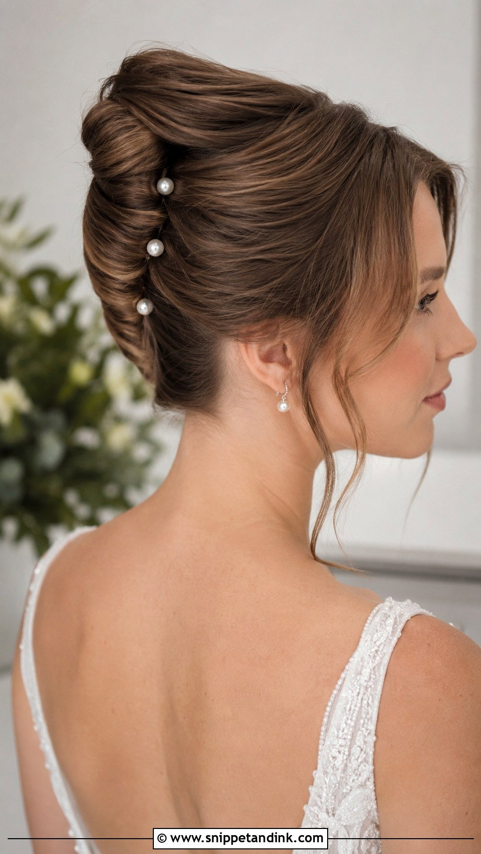 Short Hair French Twist Wedding Updo - Snippet and Ink - 20 Bridal Hair for Short Hair Ideas