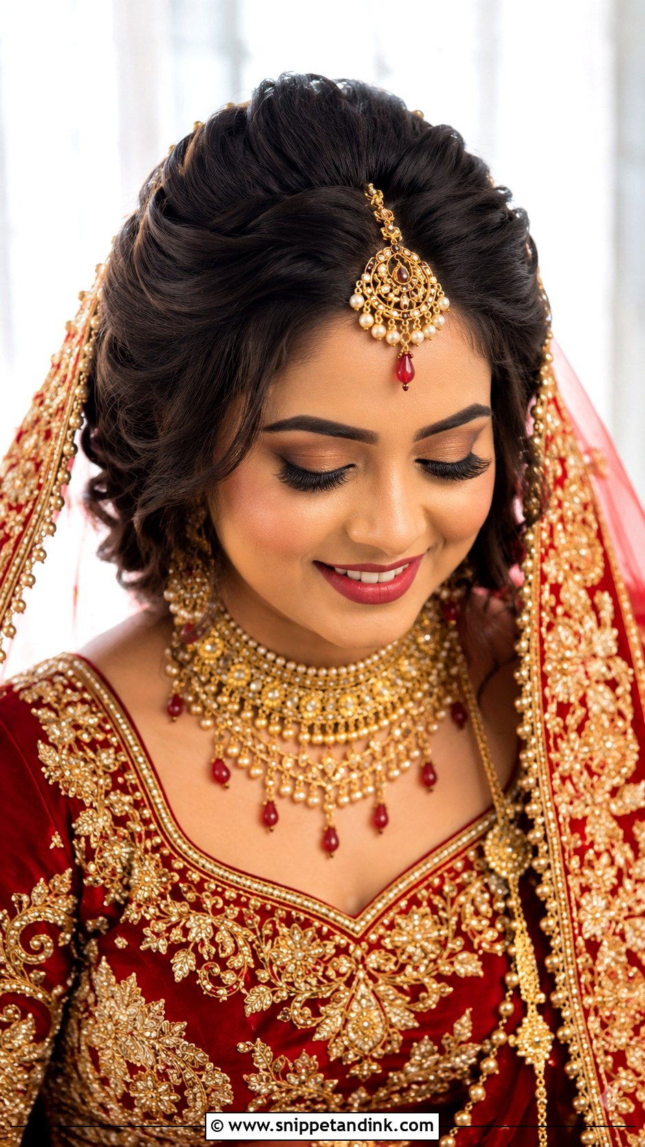Short Hair Front Puff Bridal Hairstyle - Snippet and Ink - 15 Indian Bridal Hairstyles for Short Hair