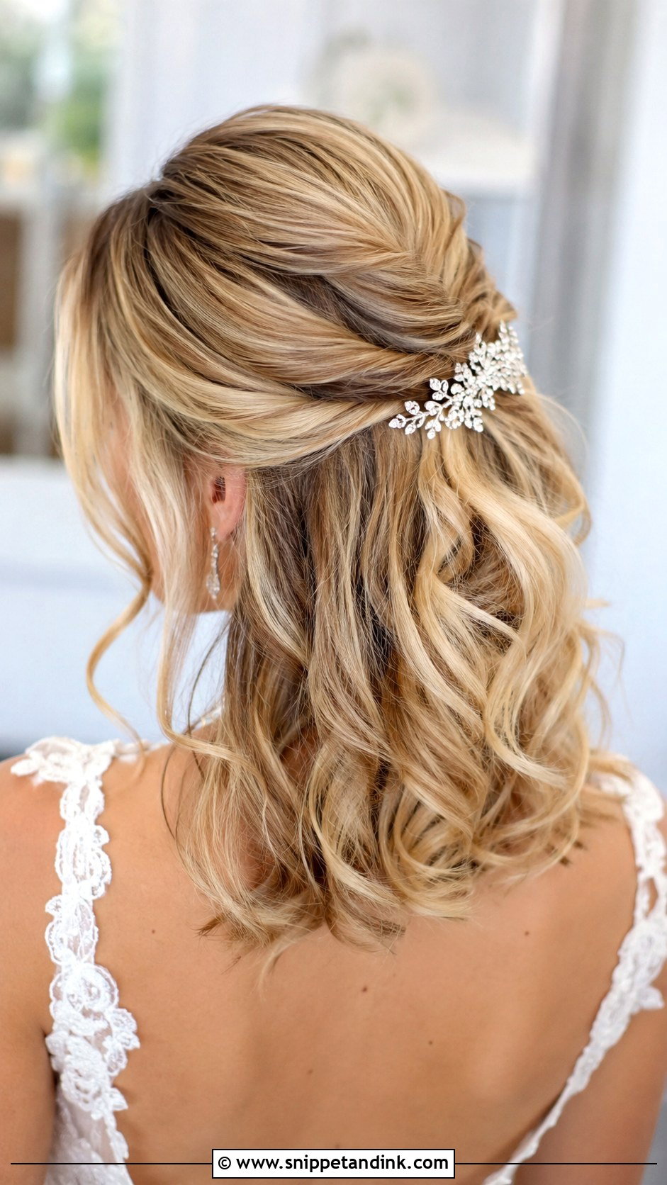 Short Hair Half Up Half Down - Snippet and Ink - 25 Short Hair Style for Wedding Ideas