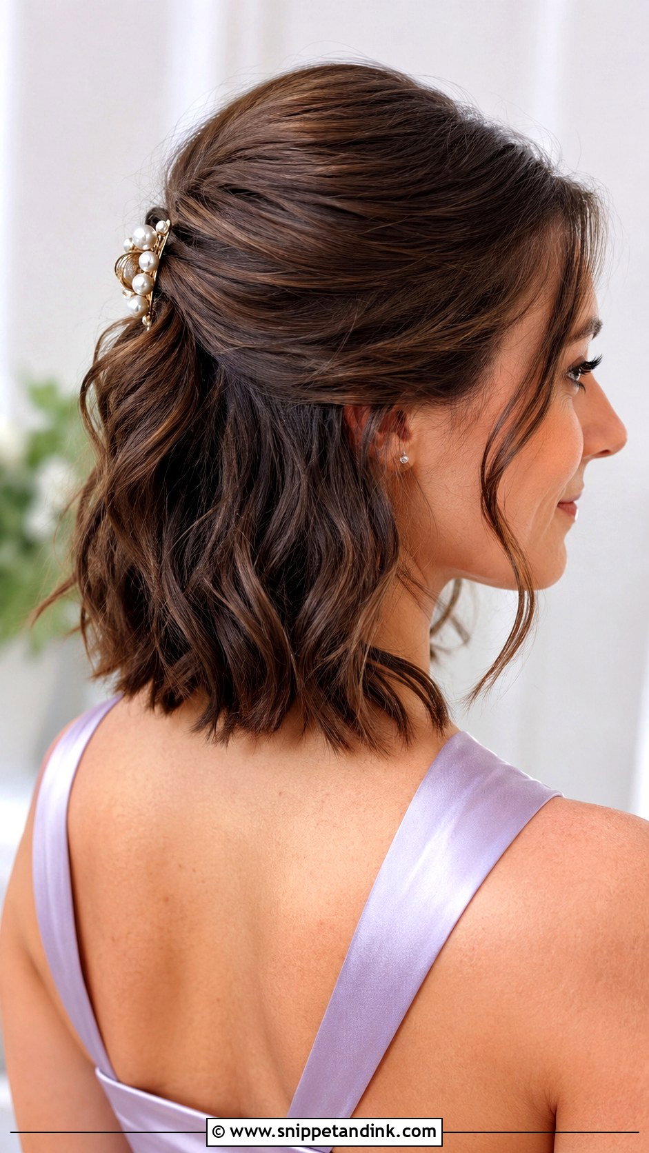 Short Hair Half Up Half Down With Claw Clip - Snippet and Ink - 20 Bridesmaid Hairstyles Half Up Half Down Short Hair