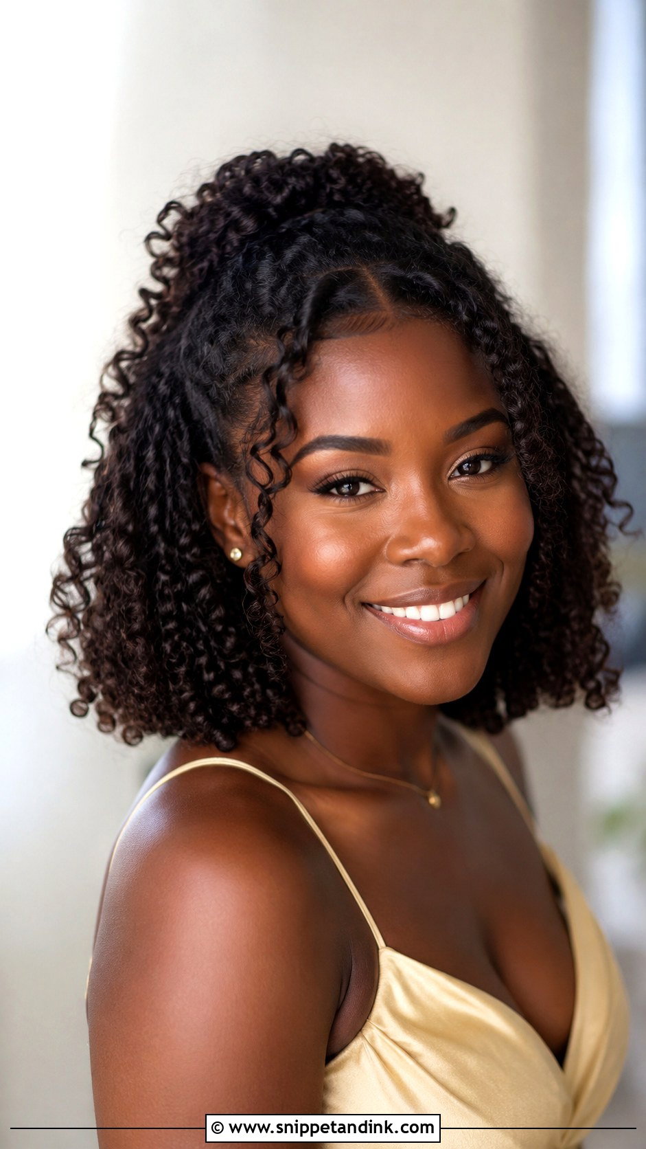 Short Hair Half Up Half Down With Curly Bob - Snippet and Ink - 20 Bridesmaid Hairstyles Half Up Half Down Short Hair