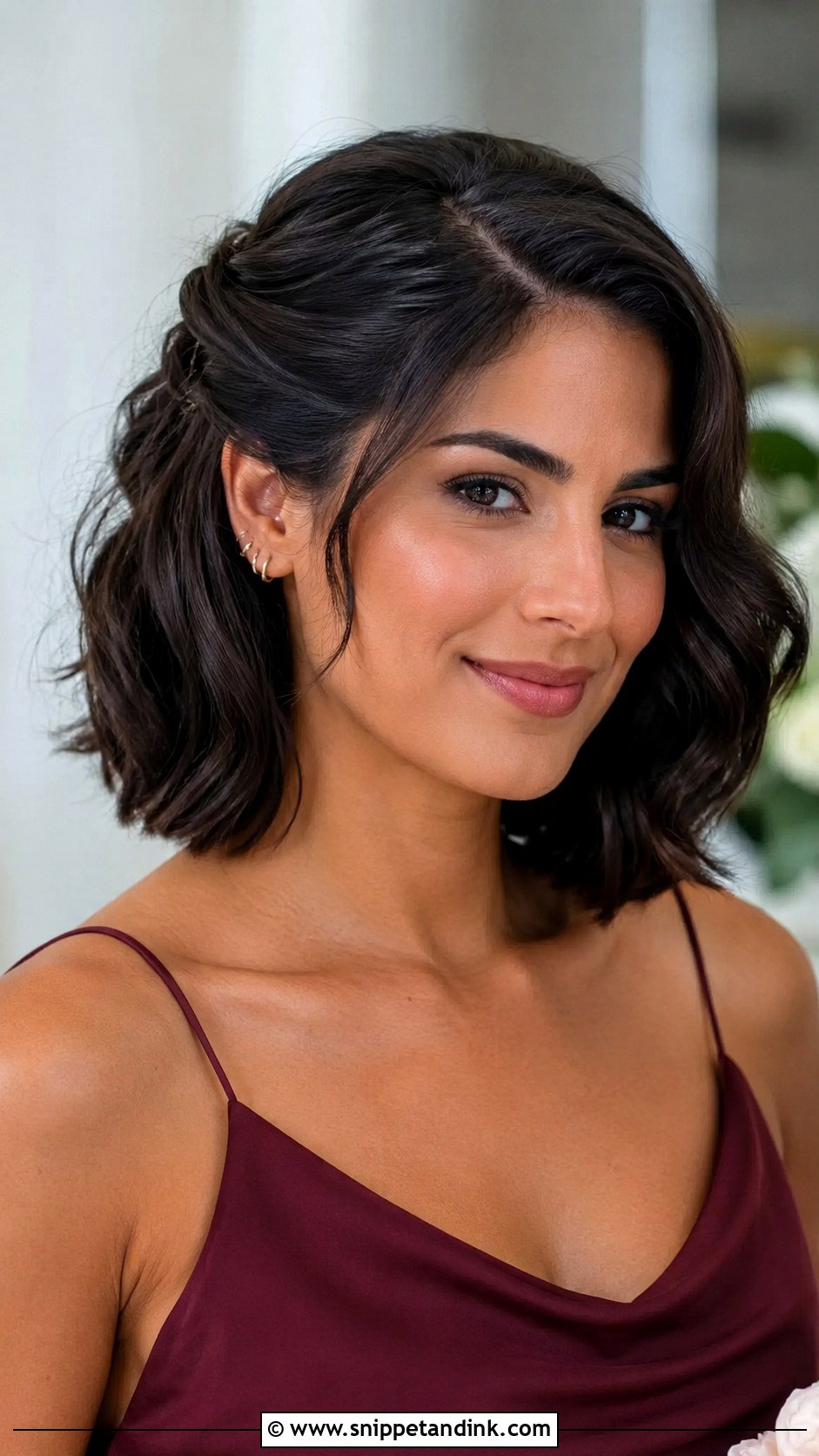 Short Hair Half Up Half Down With Hollywood Waves - Snippet and Ink - 20 Bridesmaid Hairstyles Half Up Half Down Short Hair