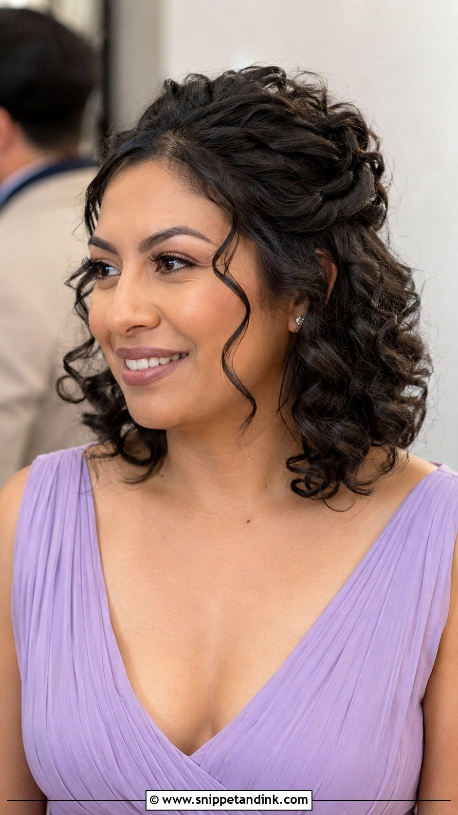 Short Hair Half Up Half Down With Loose Curls - Snippet and Ink - 20 Bridesmaid Hairstyles Half Up Half Down Short Hair