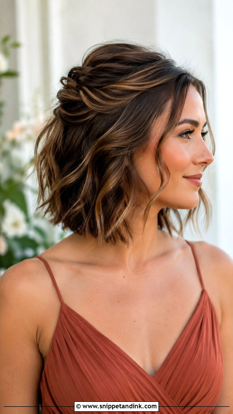 Short Hair Half Up Half Down With Textured Bob - Snippet and Ink - 20 Bridesmaid Hairstyles Half Up Half Down Short Hair