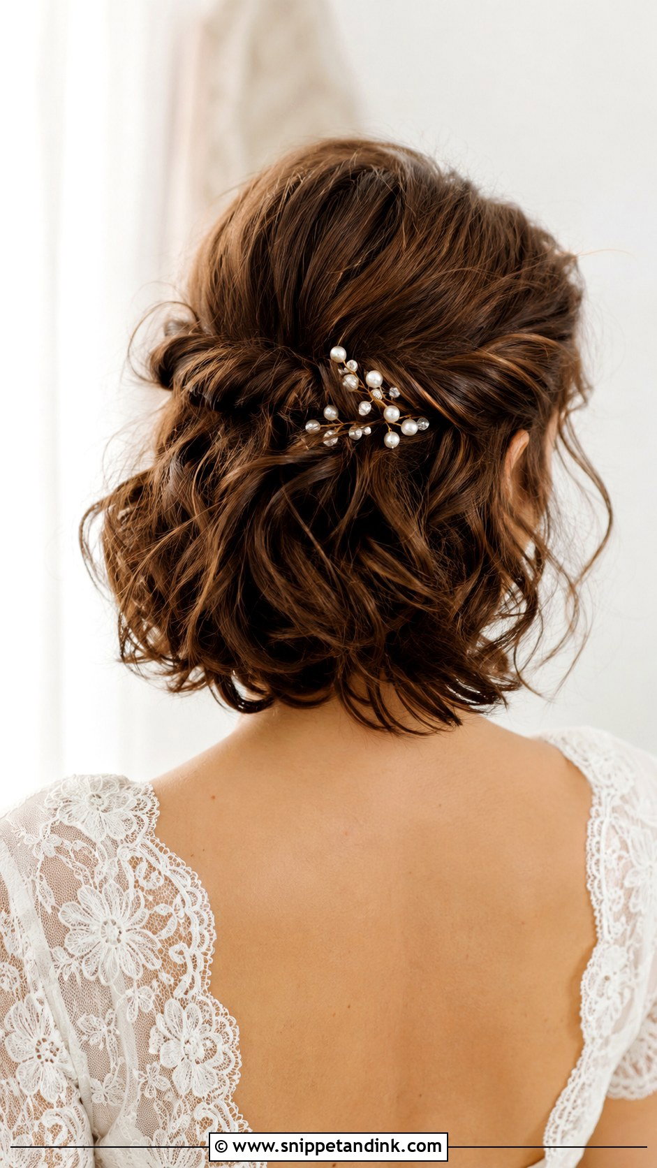 Short Hair Half Up Wedding Hairstyle - Snippet and Ink - 15 Hairstyles for Short Hair Marriage