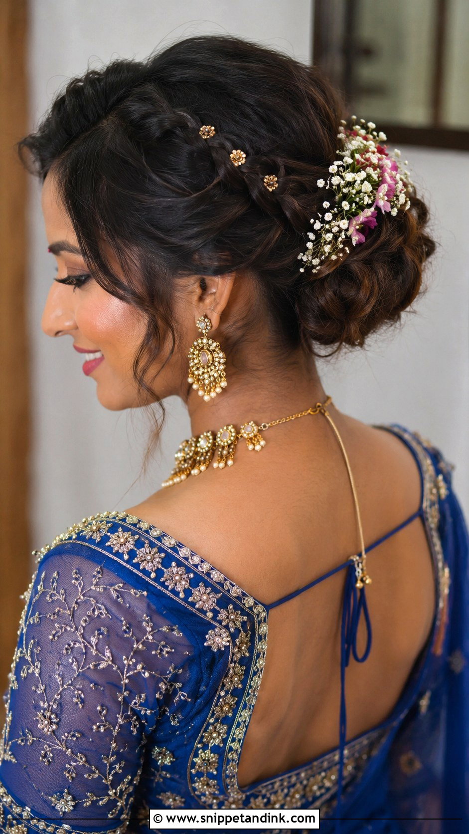 Short Hair Indian Wedding Braided Bun - Snippet and Ink - 15 Short Hair Indian Wedding Hairstyles