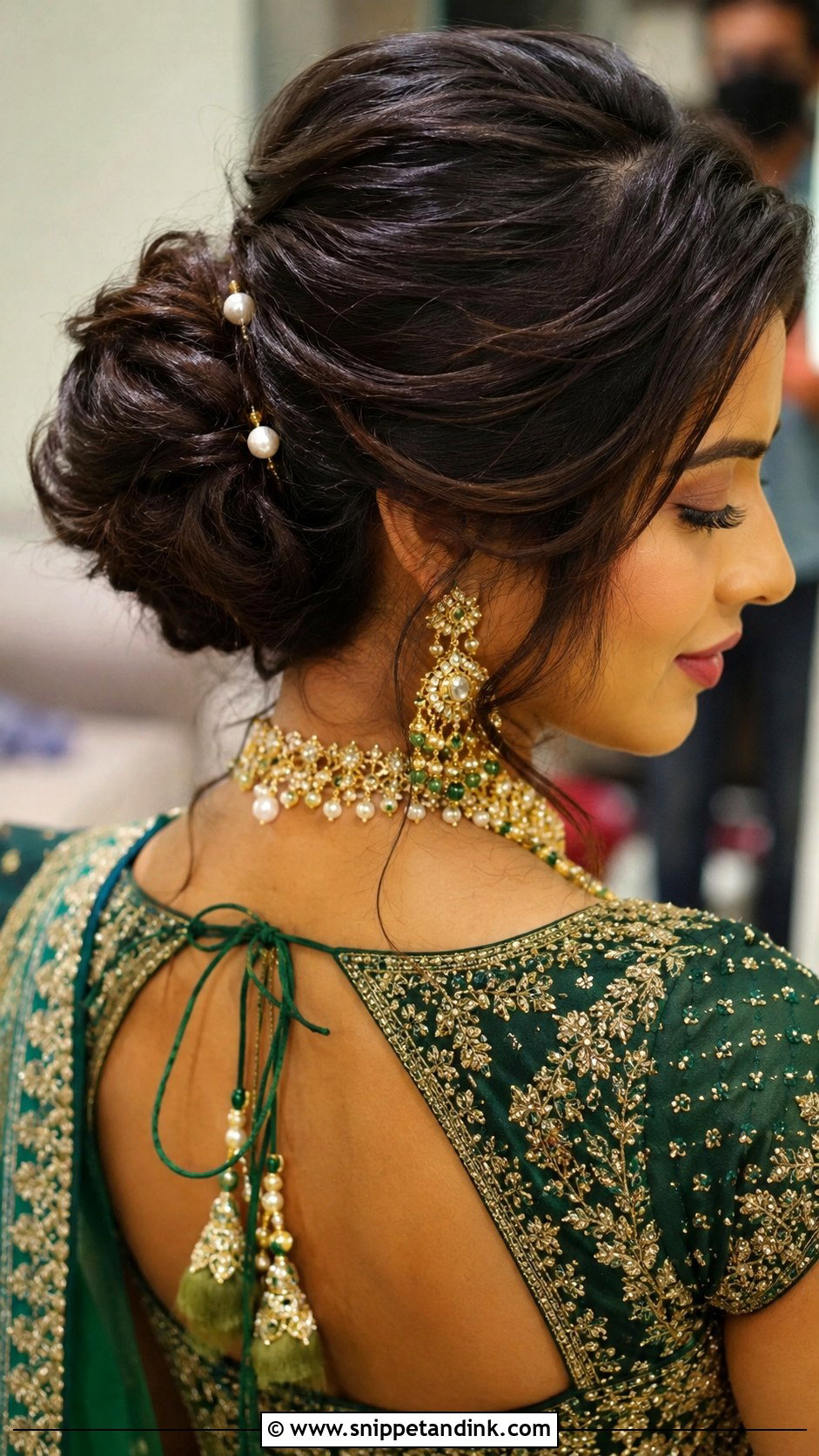 Short Hair Indian Wedding Faux Bun - Snippet and Ink - 15 Short Hair Indian Wedding Hairstyles