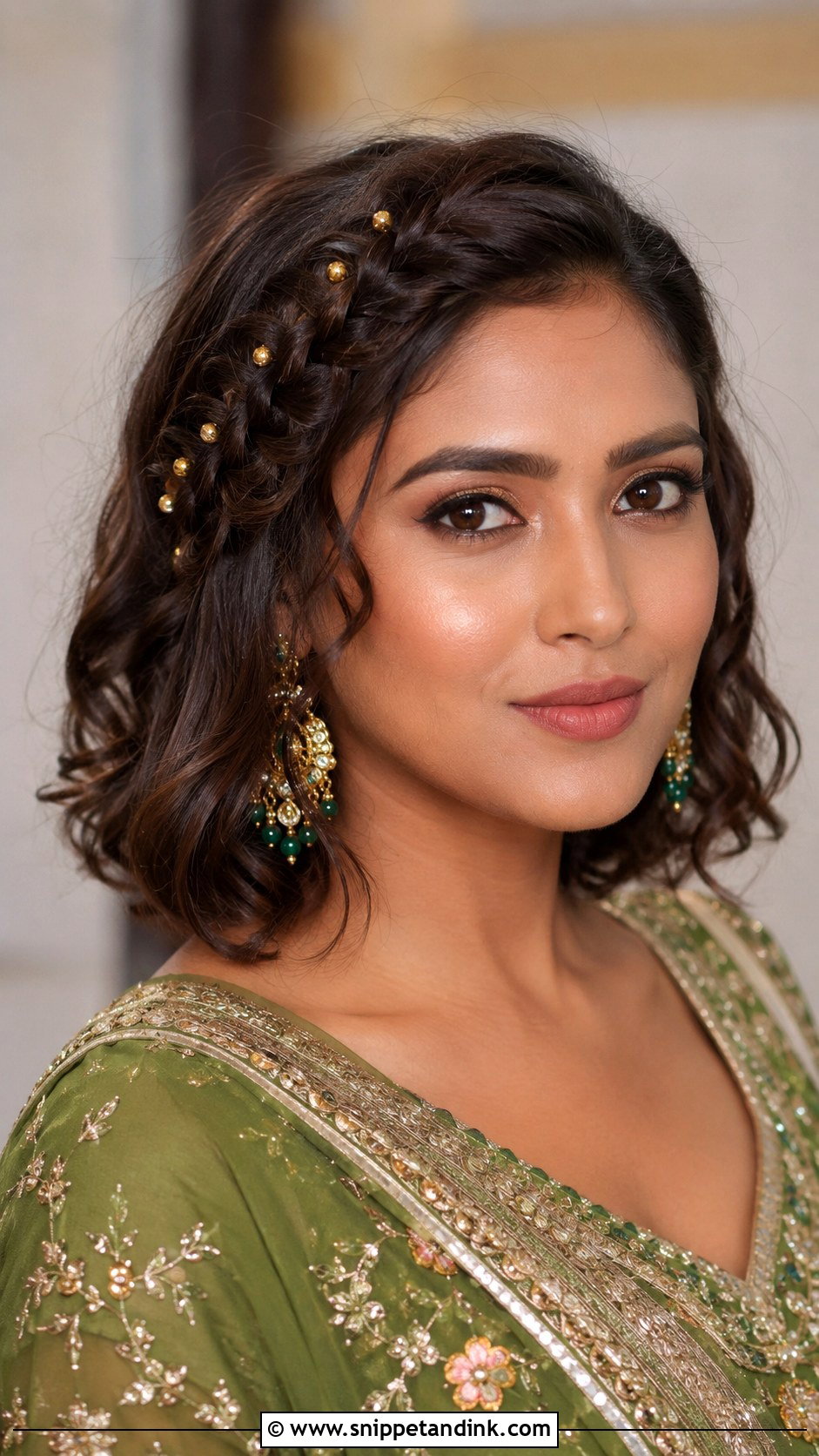 Short Hair Indian Wedding Side Braid - Snippet and Ink - 15 Short Hair Indian Wedding Hairstyles