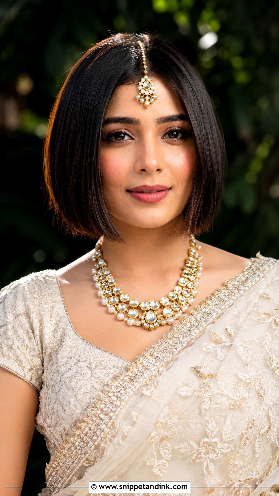 Short Hair Indian Wedding Sleek Bob - Snippet and Ink - 15 Short Hair Indian Wedding Hairstyles