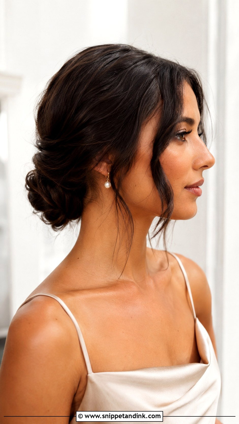 Short Hair Low Bun Bridesmaid Hairstyle - Snippet and Ink - 20 Short Hair Wedding Hairstyles Bridesmaid