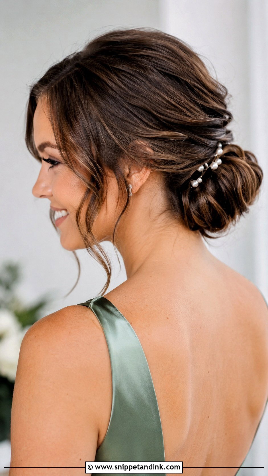 Short Hair Low Bun Bridesmaid Updo - Snippet and Ink - 20 Short Hair Bridesmaid Hairstyles Updo Low Buns